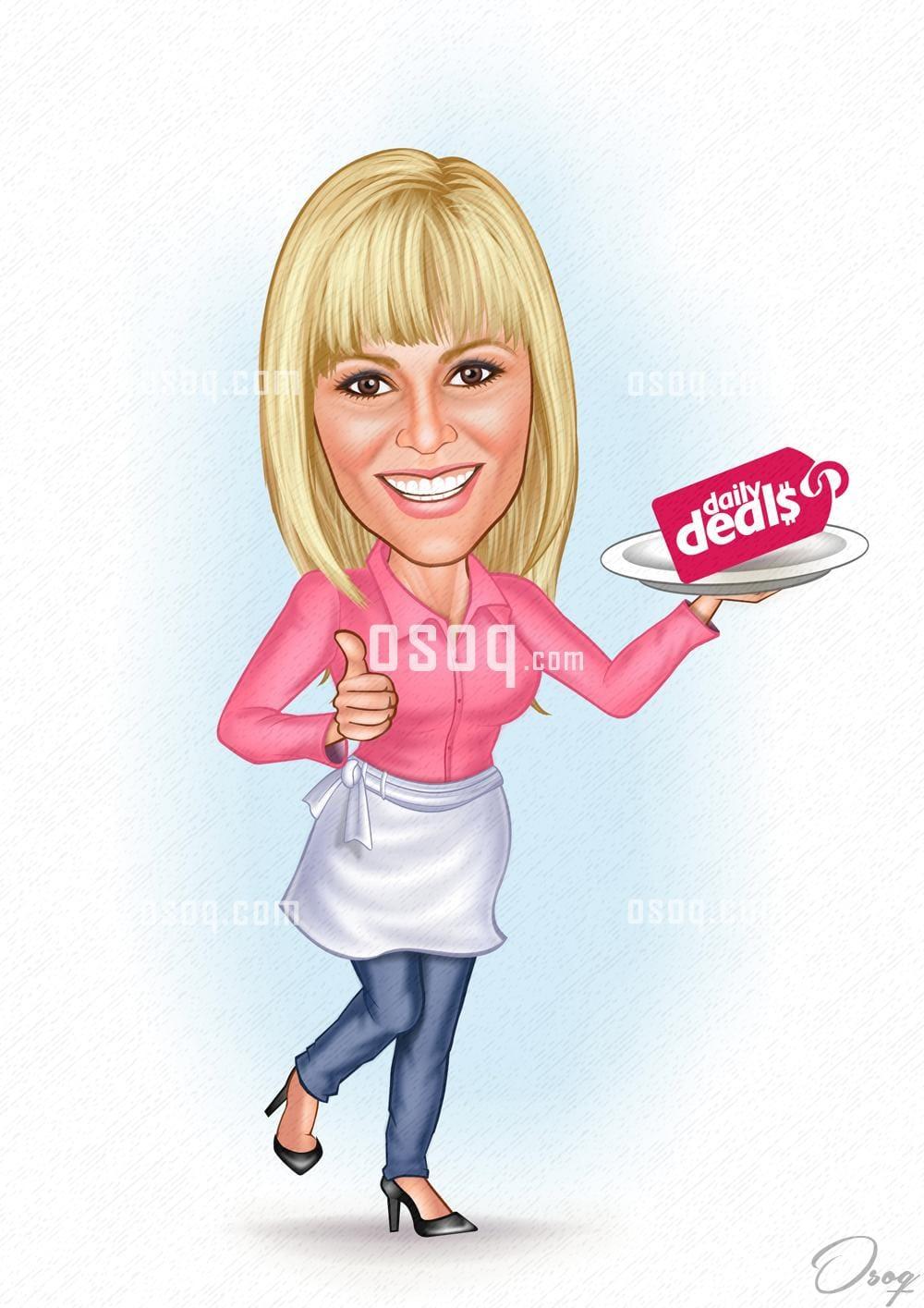 Woman cartoon portrait 08