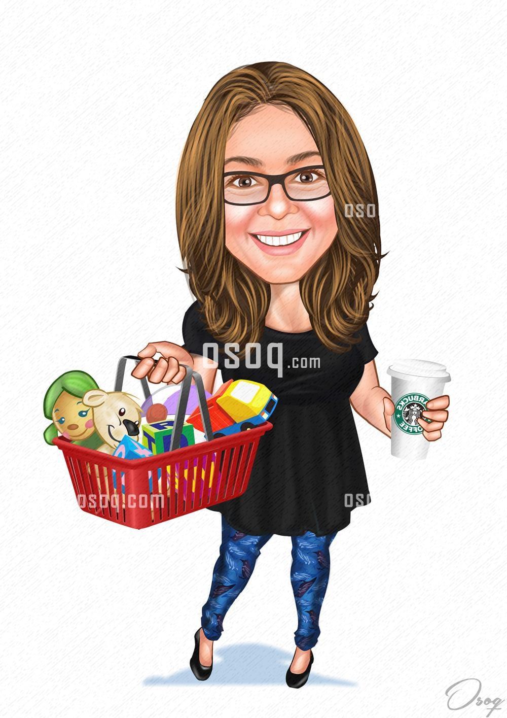 Woman cartoon portrait 09