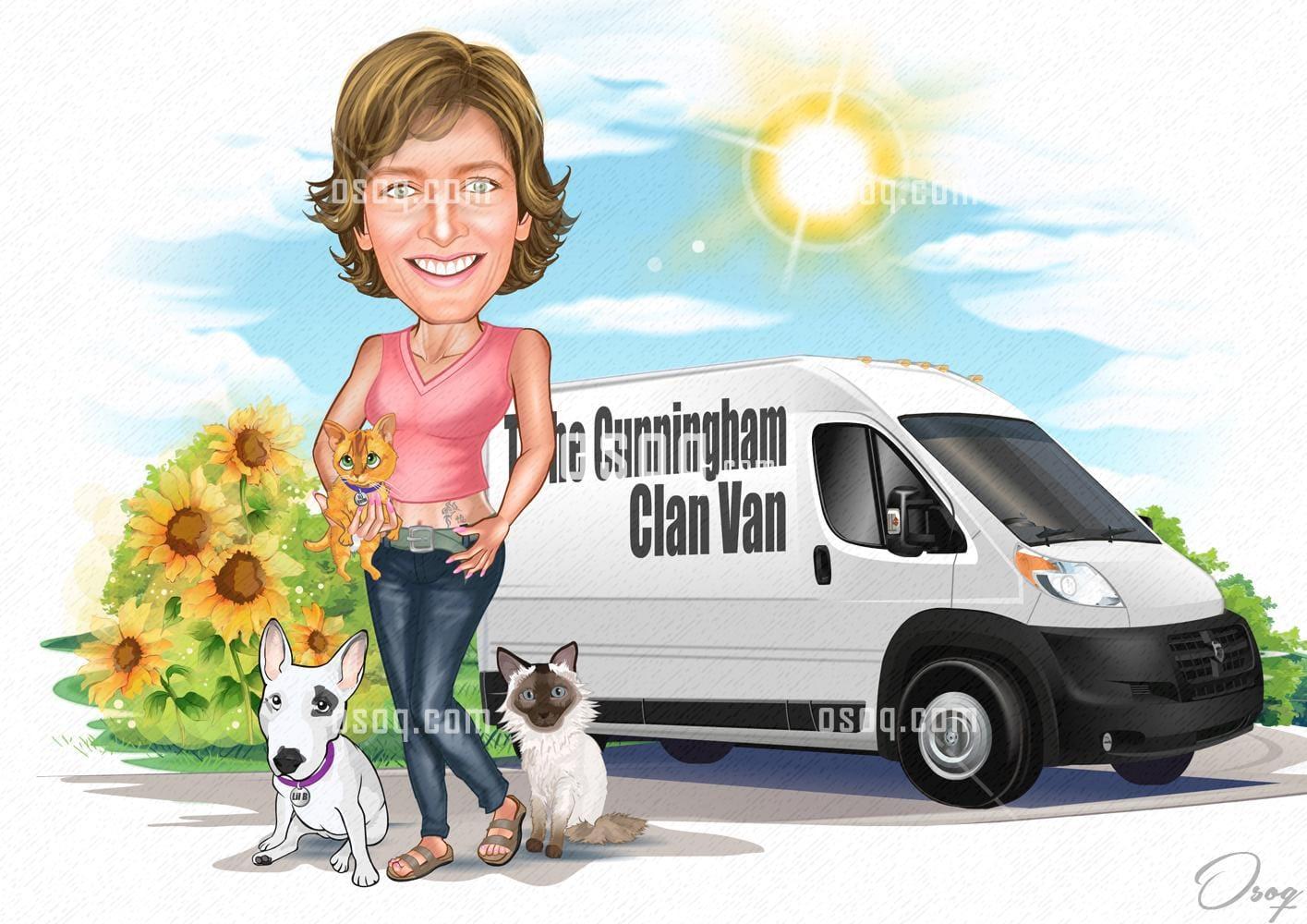 Woman cartoon portrait 12