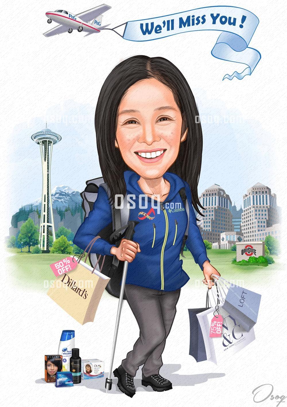Woman cartoon portrait 13