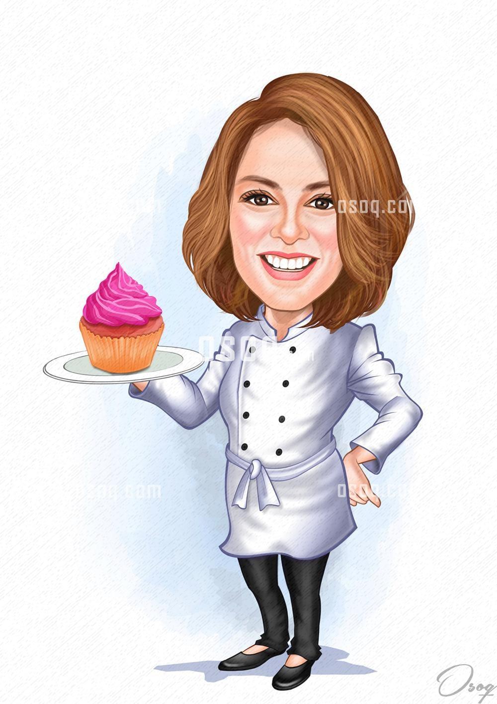 Woman cartoon portrait 14