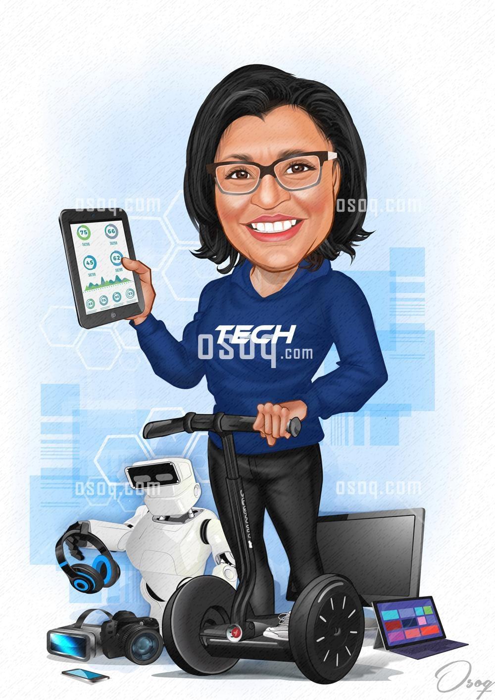 Woman cartoon portrait 17