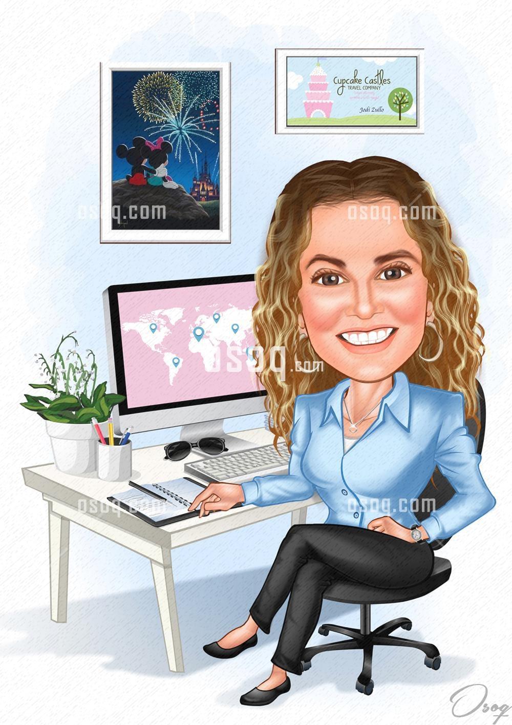 Woman cartoon portrait 19