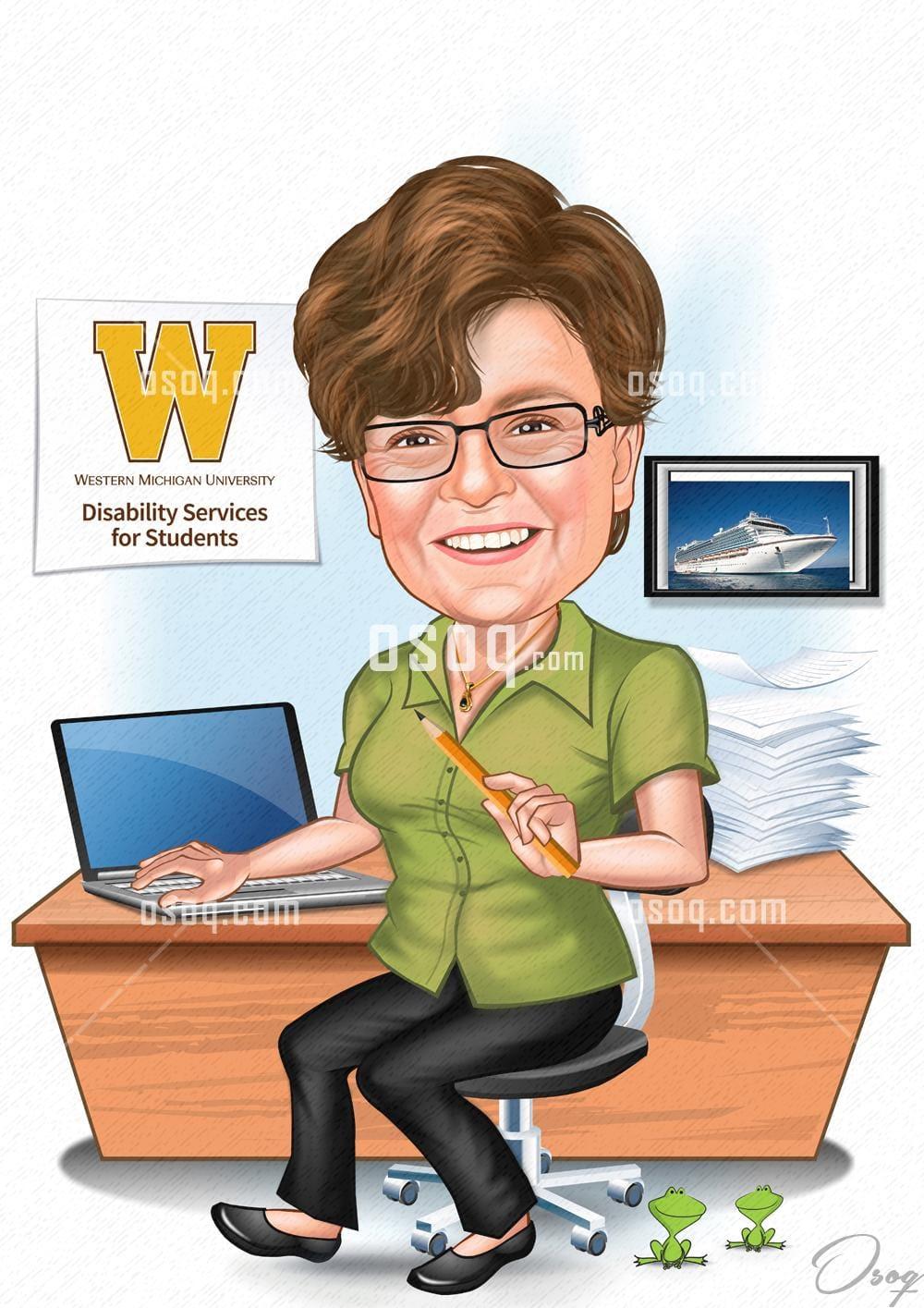 Woman cartoon portrait 20