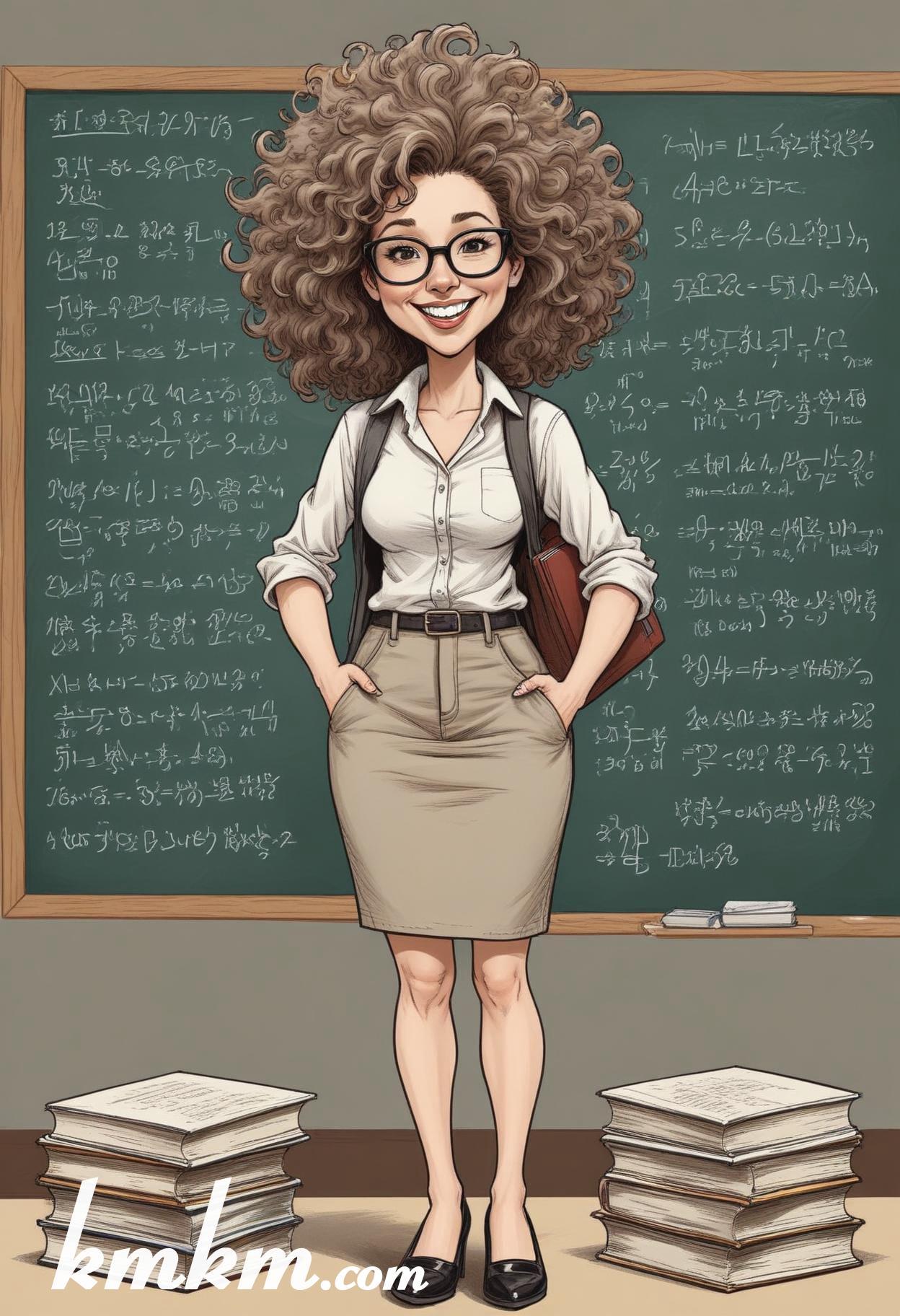 Cute teacher cartoon 04