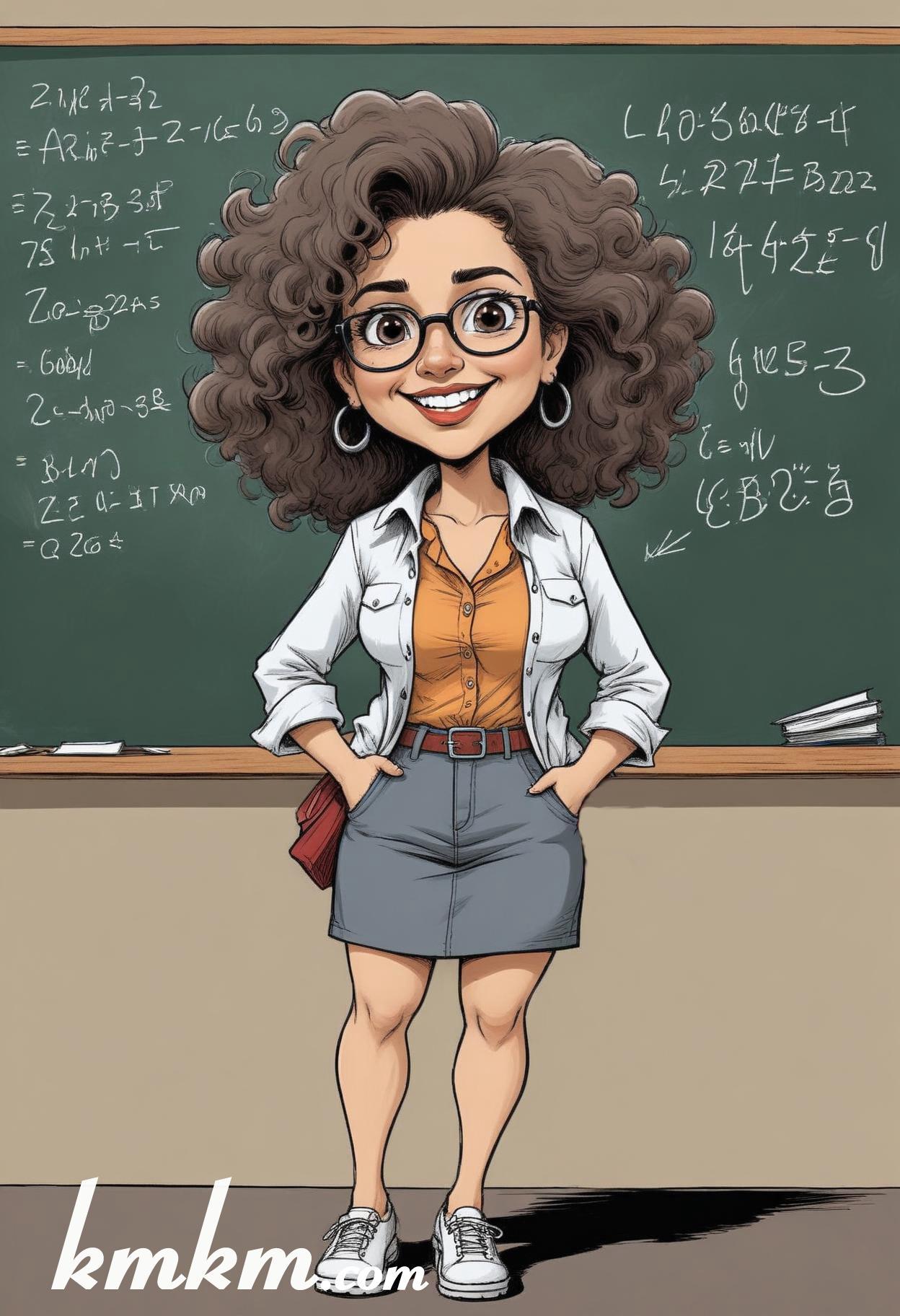 Cute teacher cartoon 05