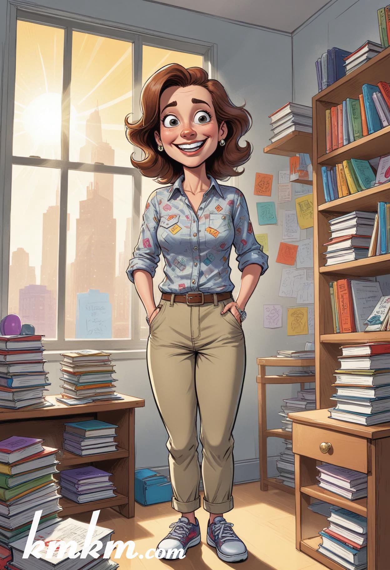 Female teacher cartoon 07