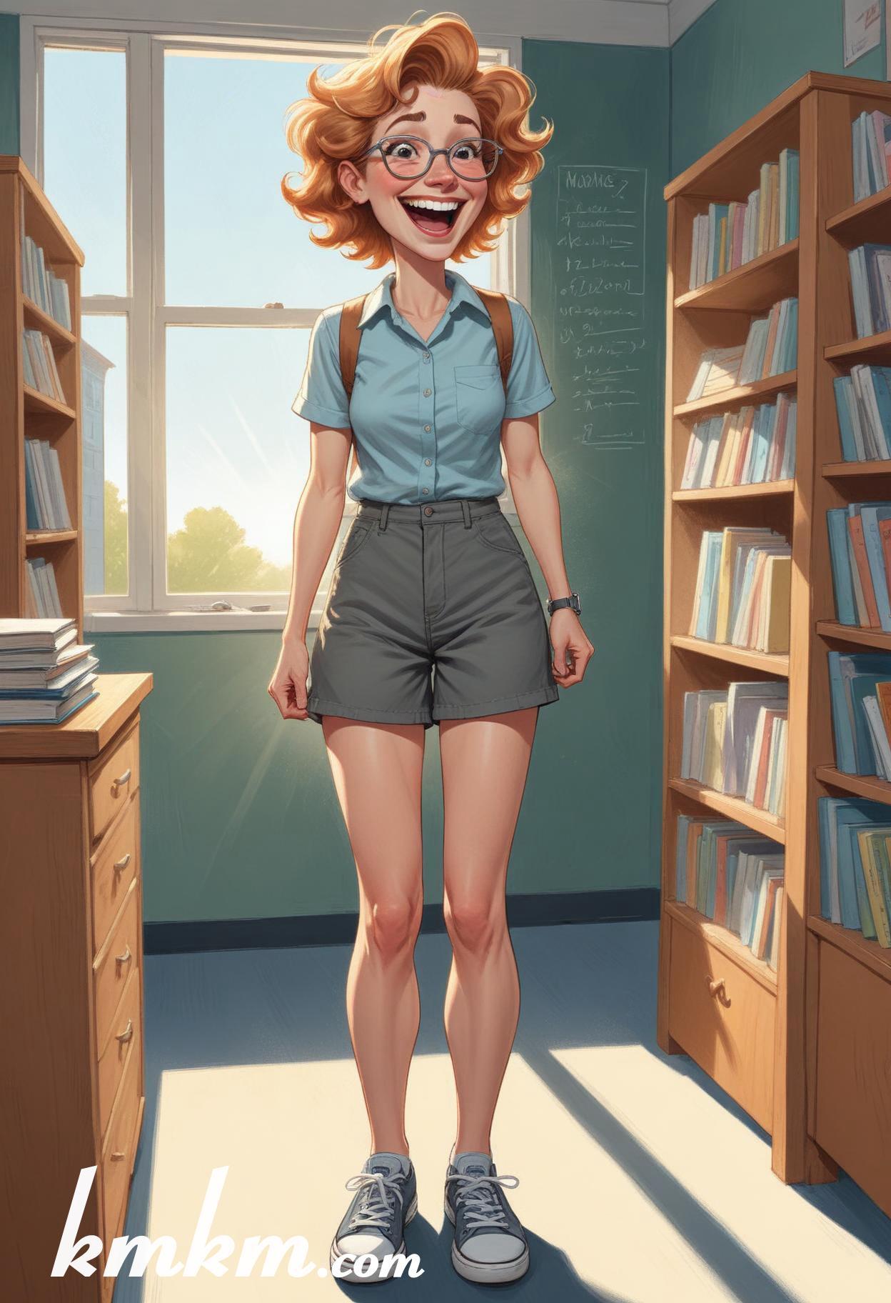 Female teacher cartoon 08