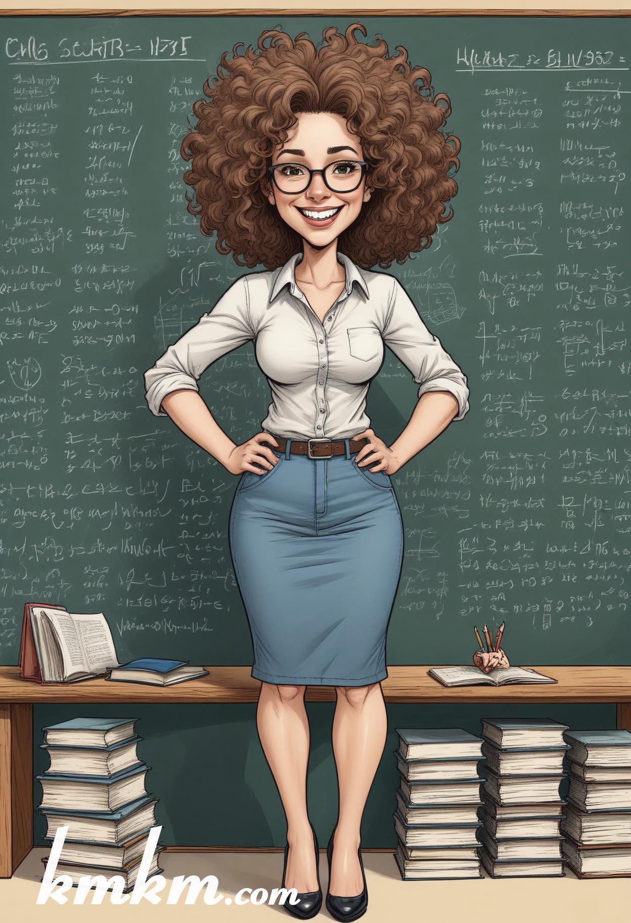 Teacher cartoon character art 04