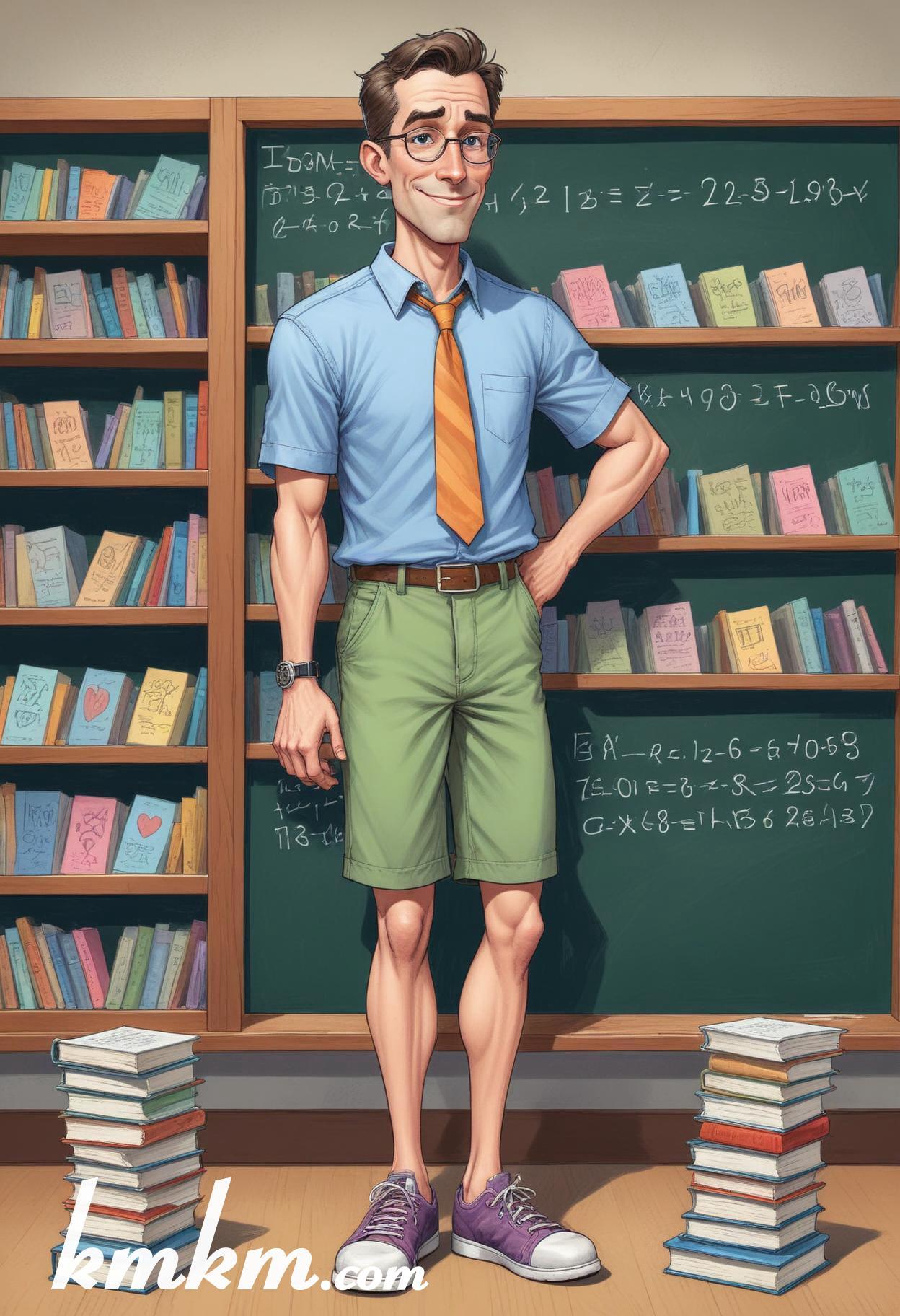 Teacher cartoon character art 15