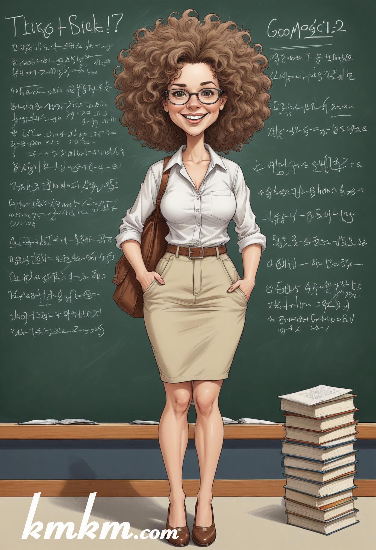 Teacher cartoon drawing 03