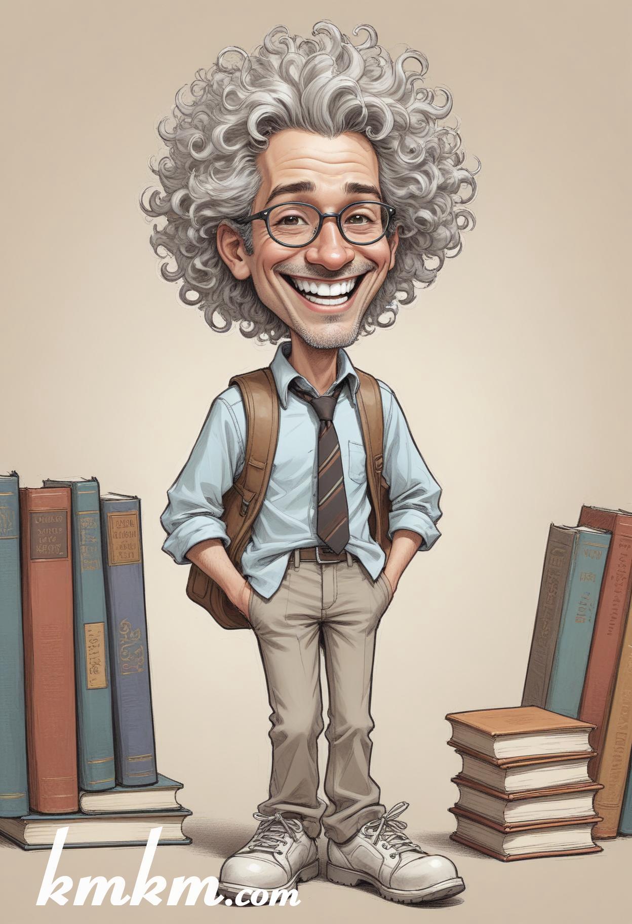 Teacher cartoon drawing 08