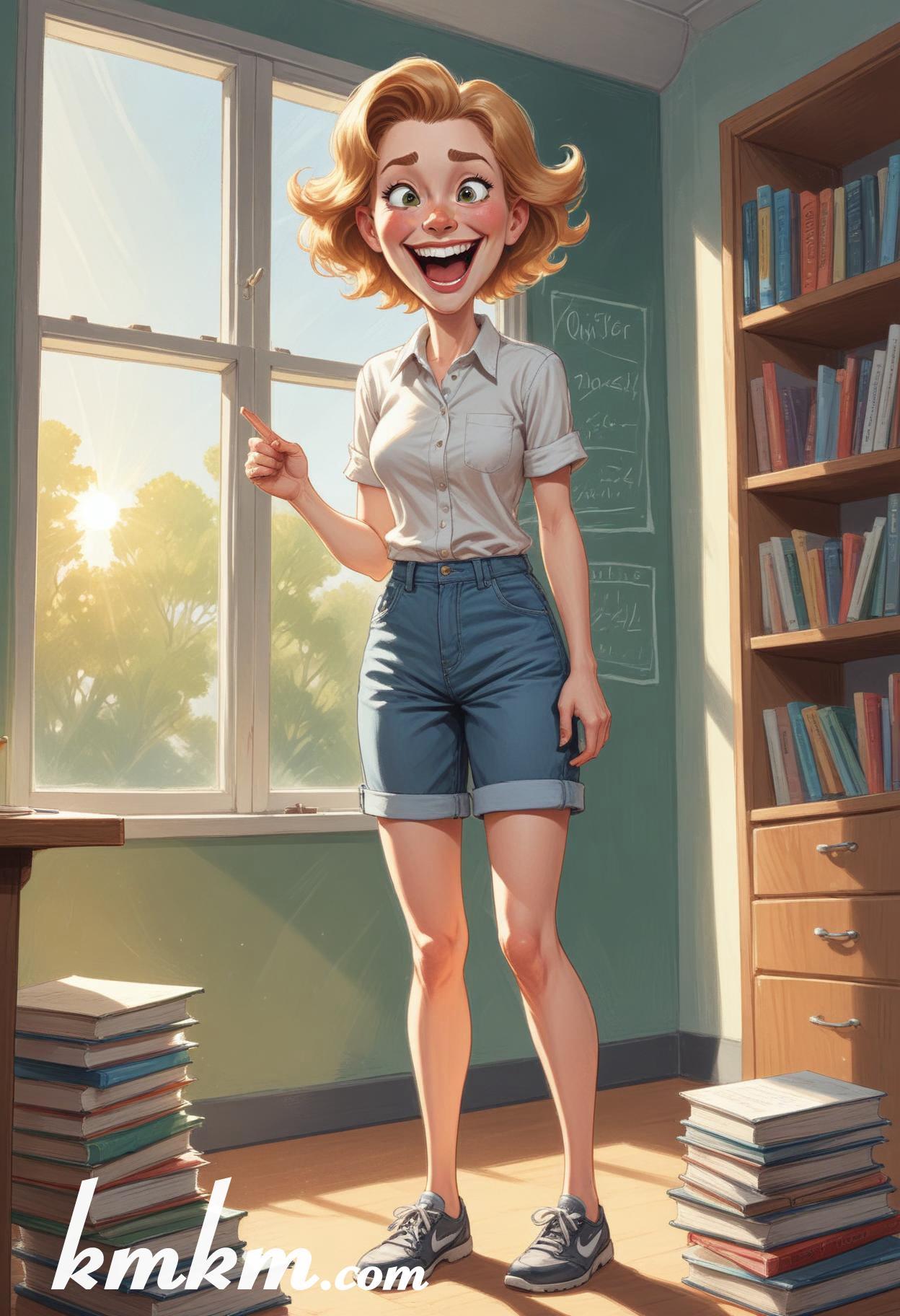 Teacher cartoon drawing 09