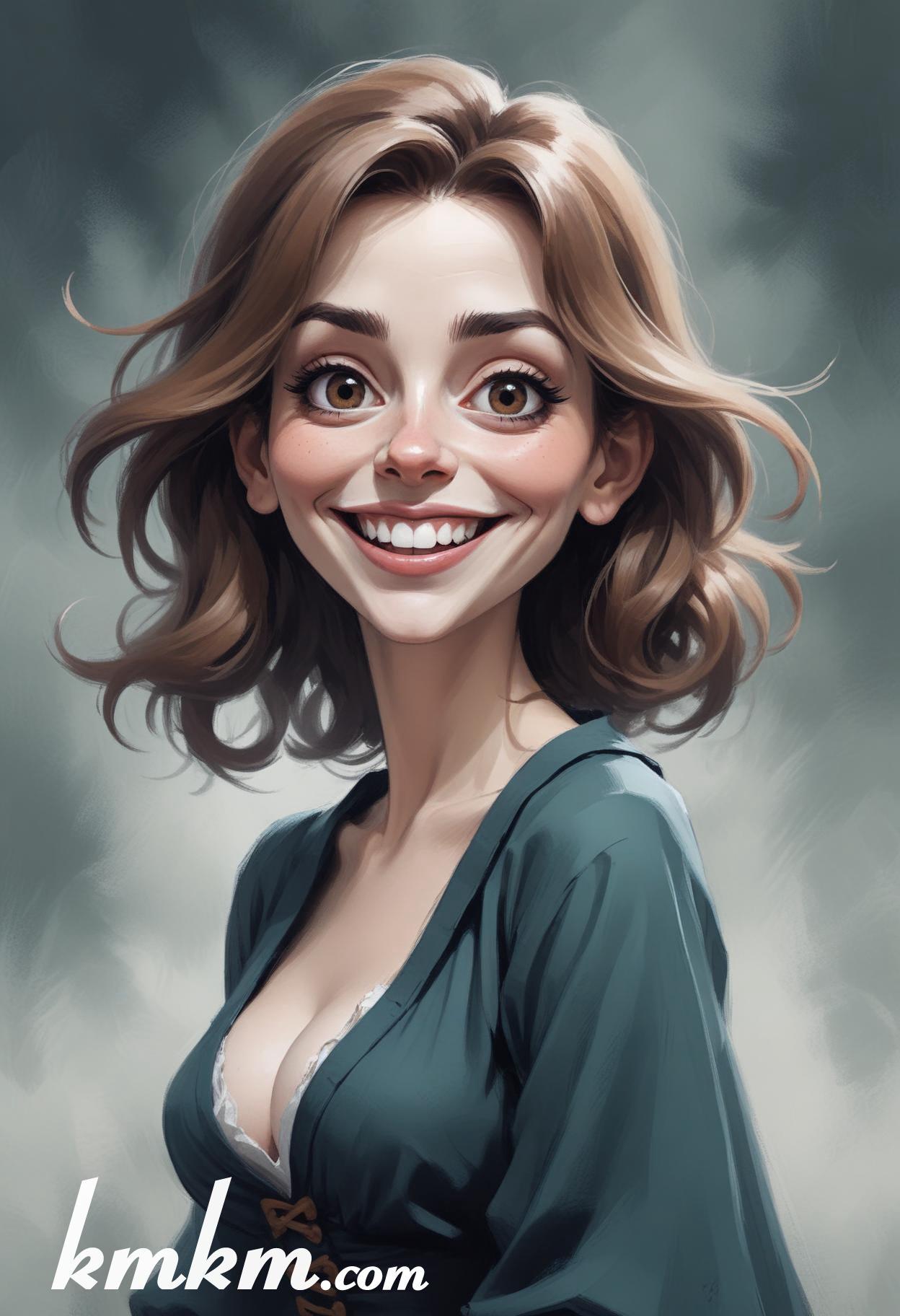 Witch caricature cartoon drawing 03