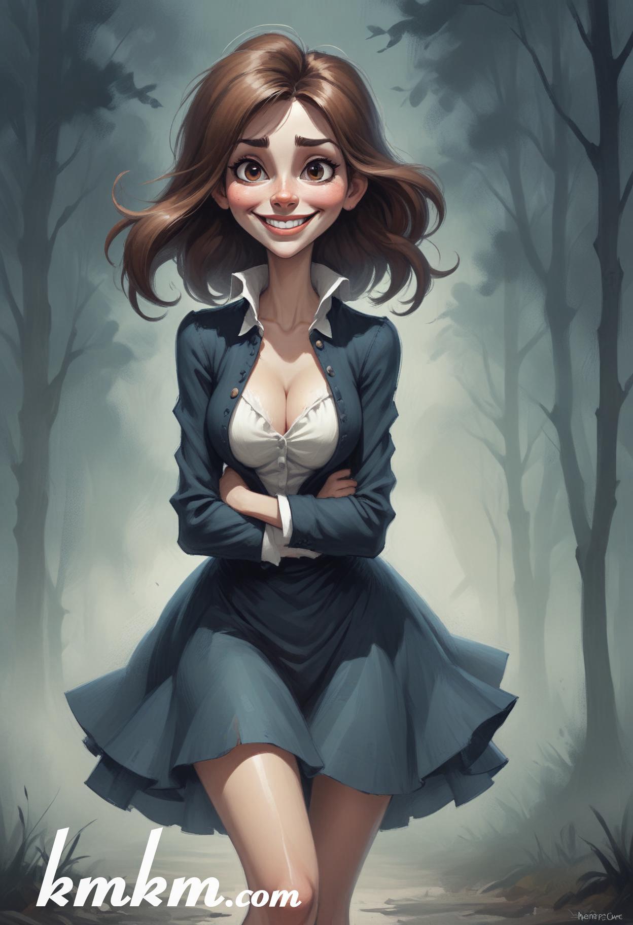 Witch caricature cartoon drawing 06