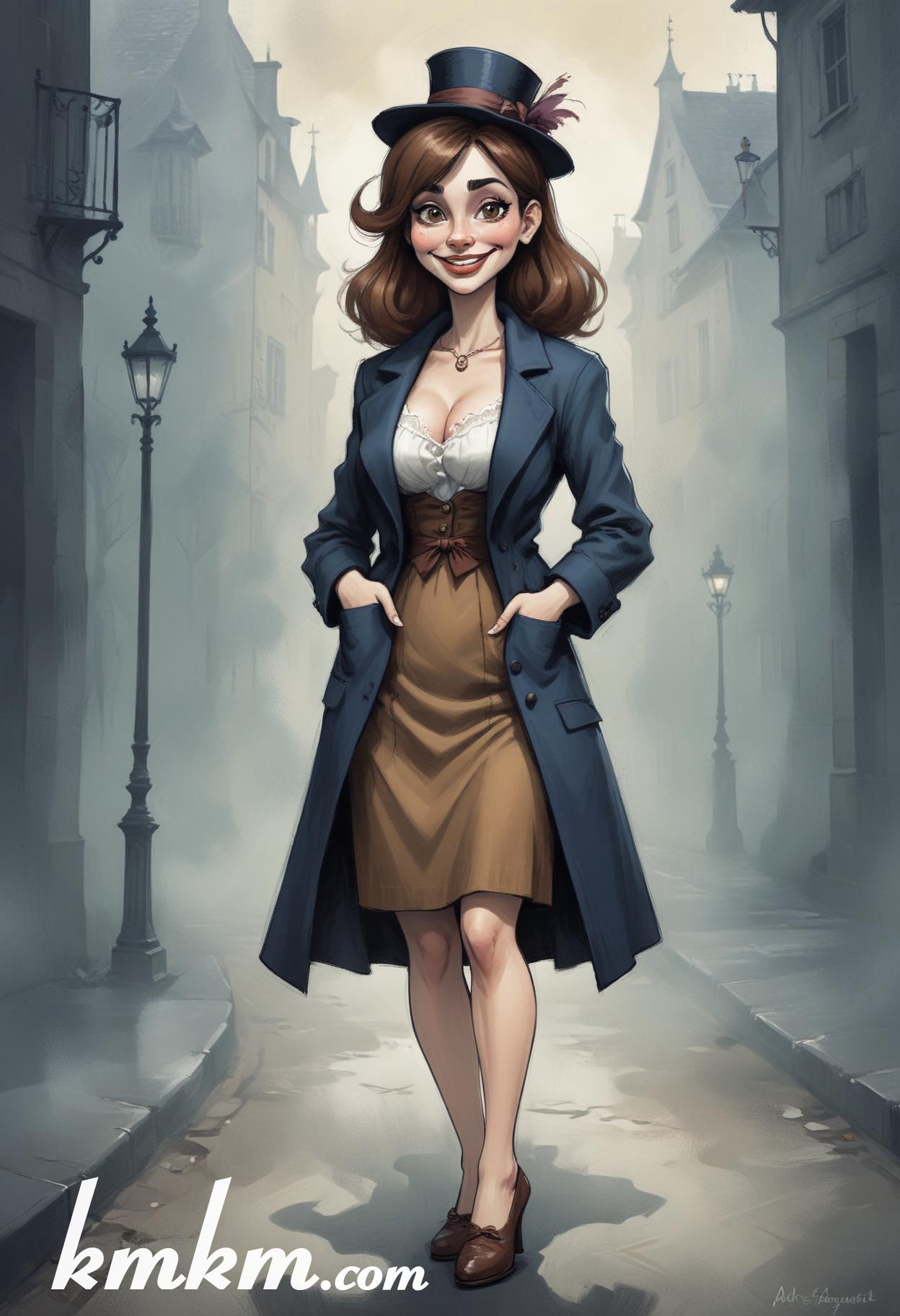 Witch caricature cartoon drawing 07