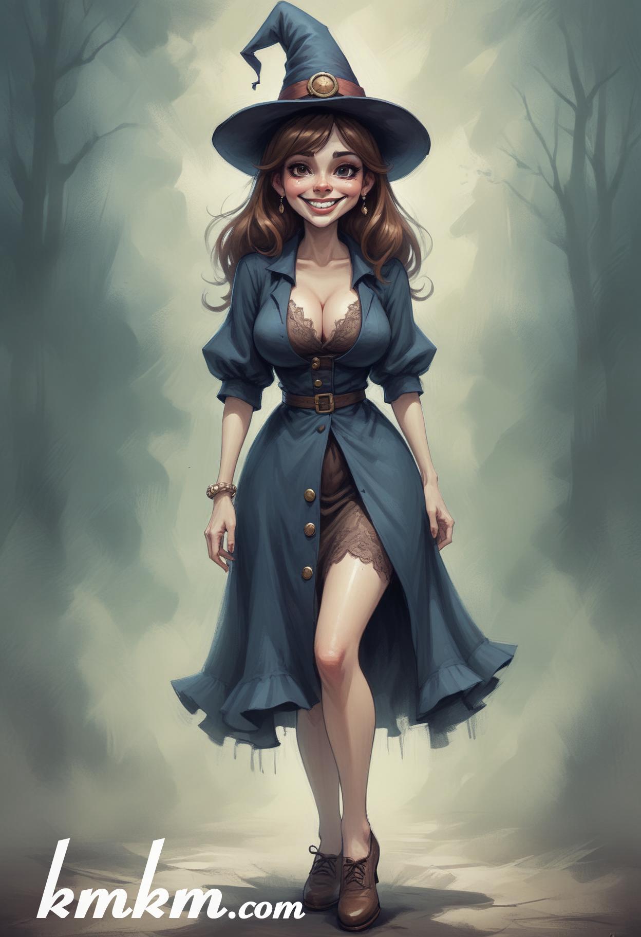 Witch caricature cartoon drawing 10