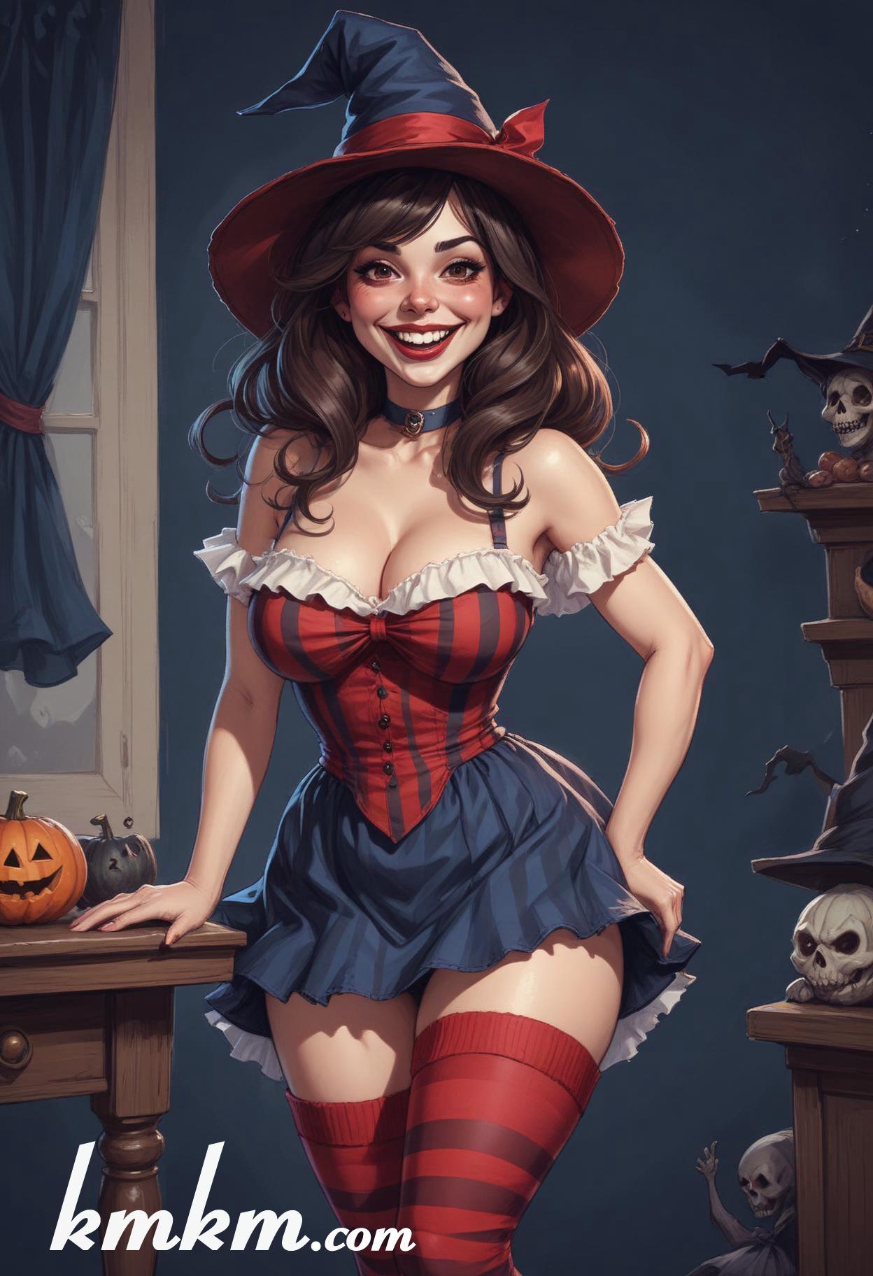 Diy halloween witch costume cartoon drawing 02