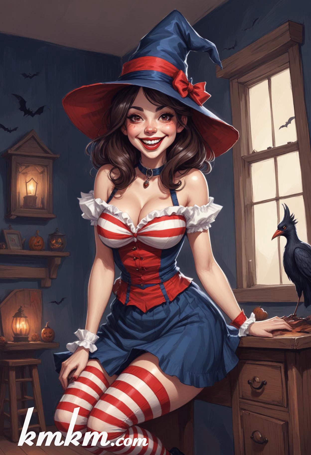 Diy halloween witch costume cartoon drawing 03