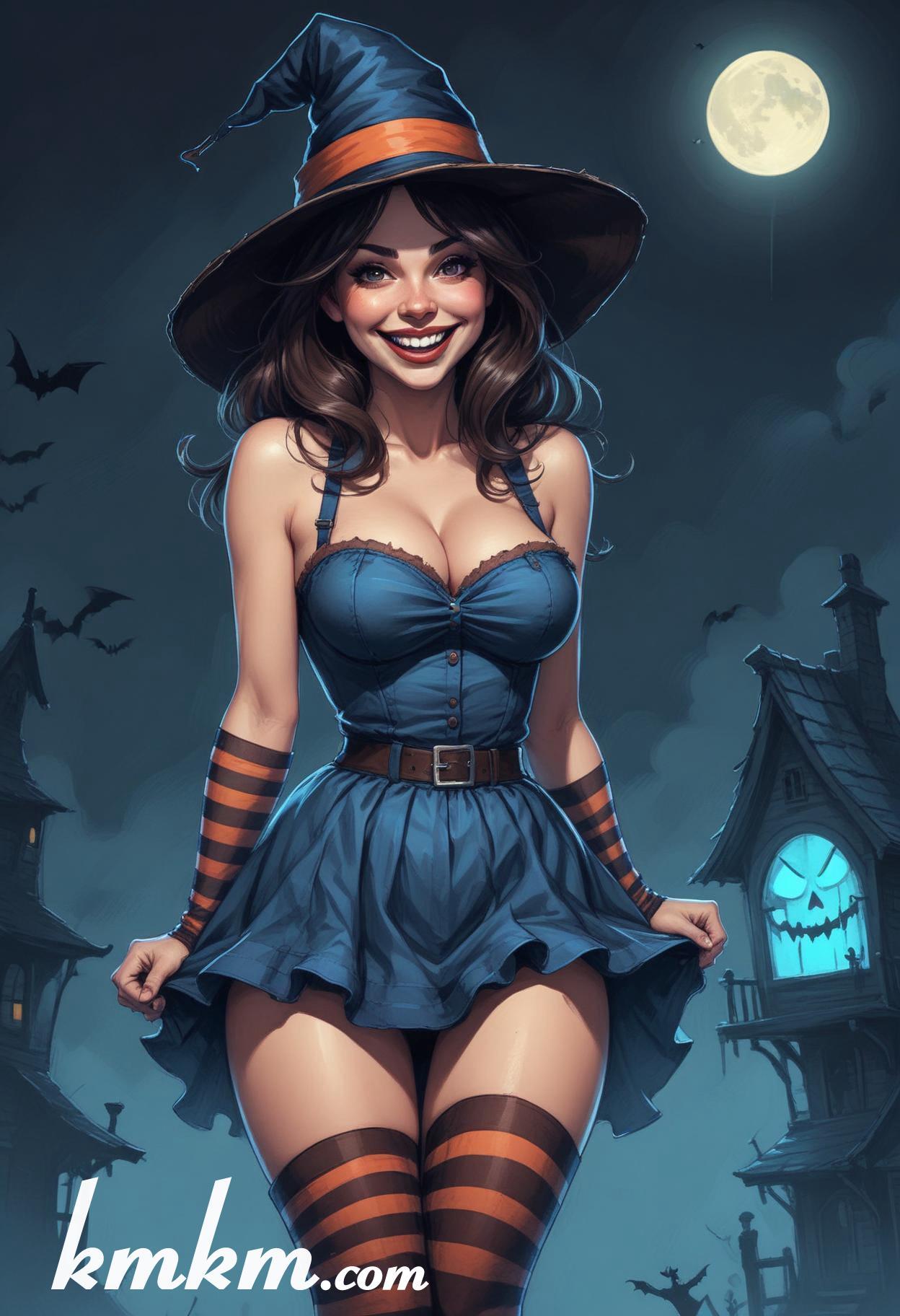 Diy halloween witch costume cartoon drawing 07