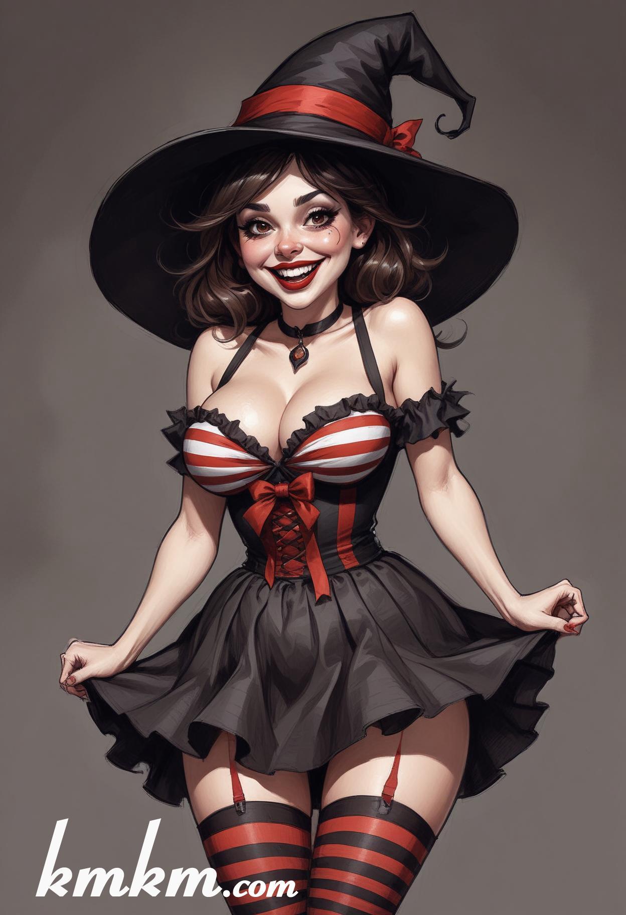 Diy halloween witch costume cartoon drawing 09