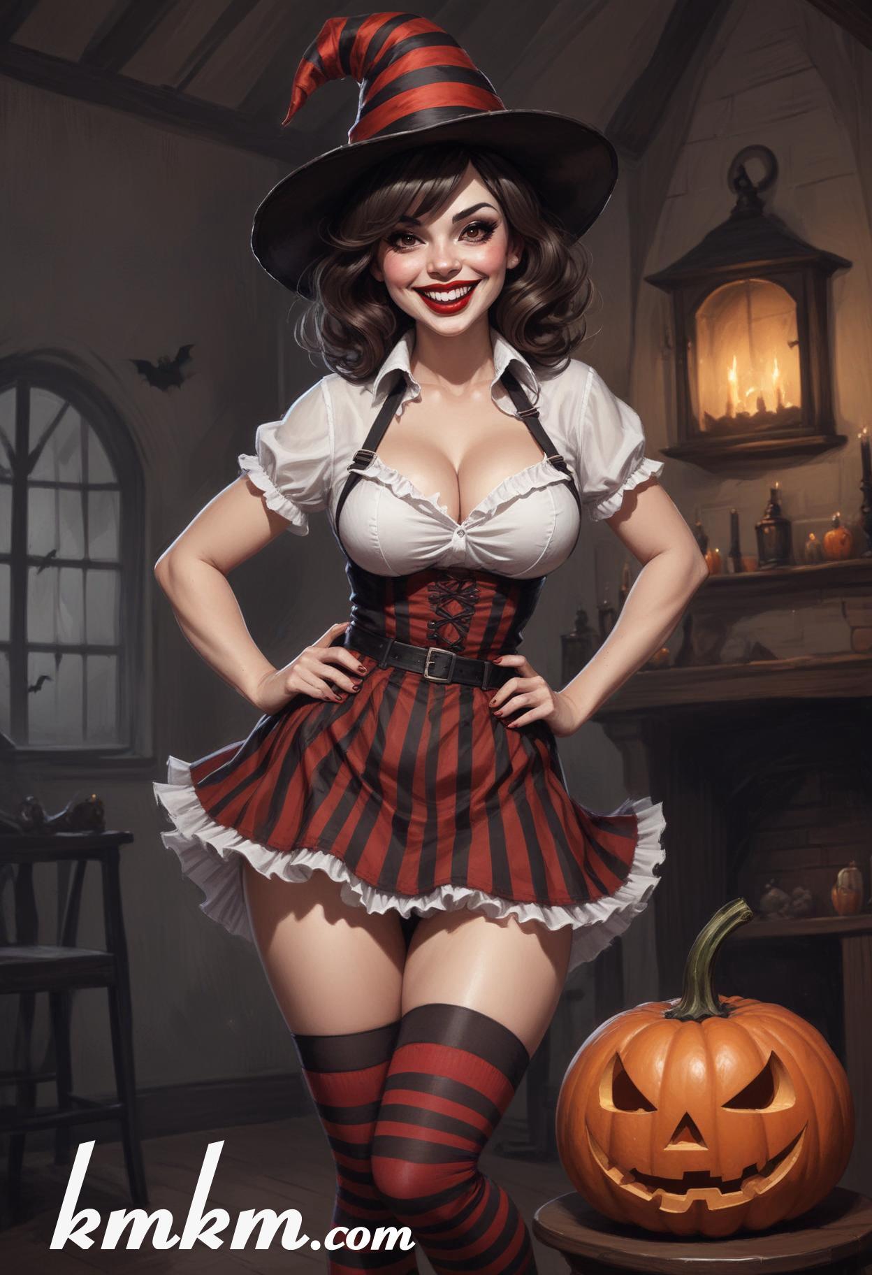 Diy halloween witch costume cartoon drawing 15