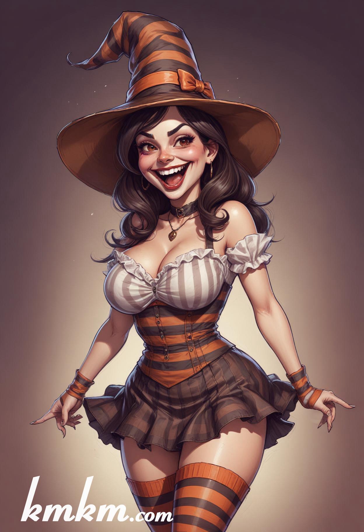 Diy halloween witch costume cartoon drawing 18