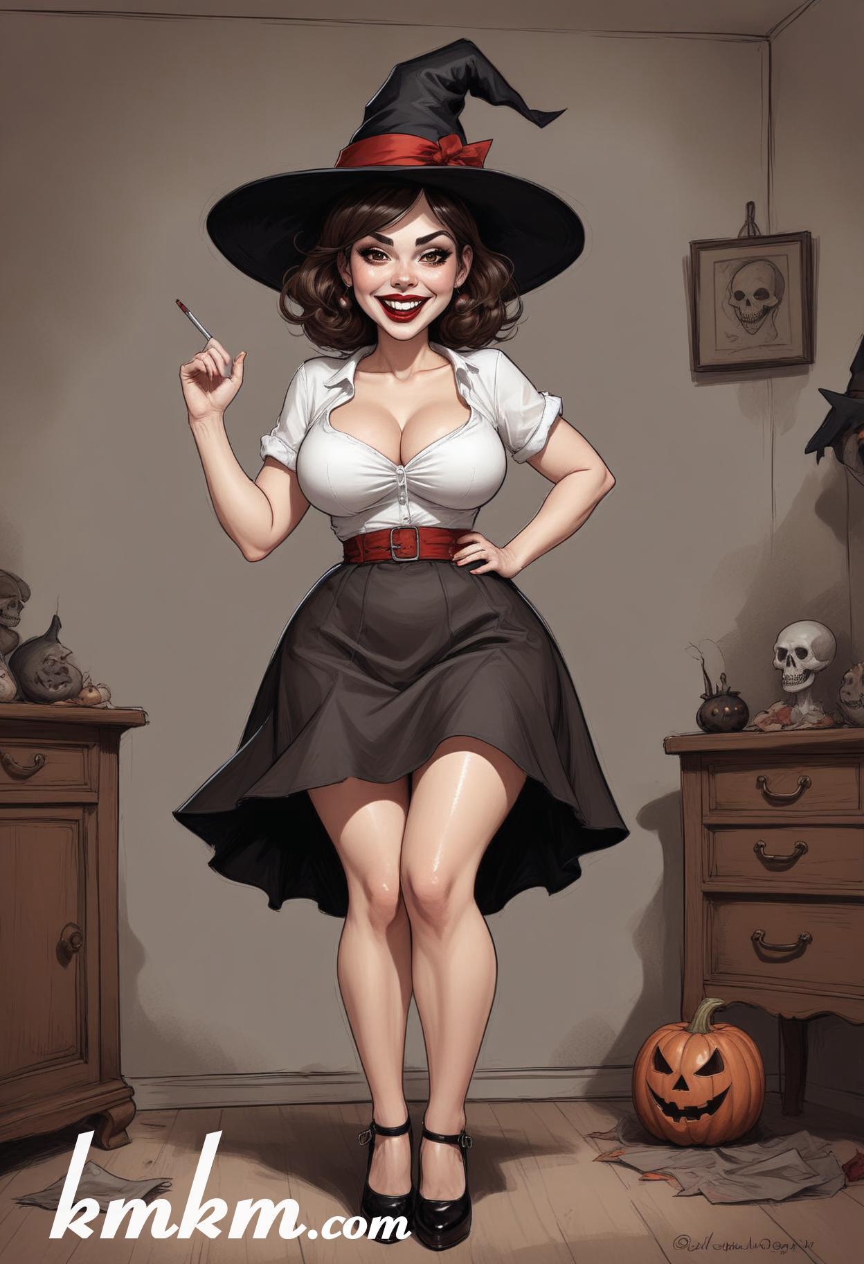 Enchantress cartoon character drawing 01