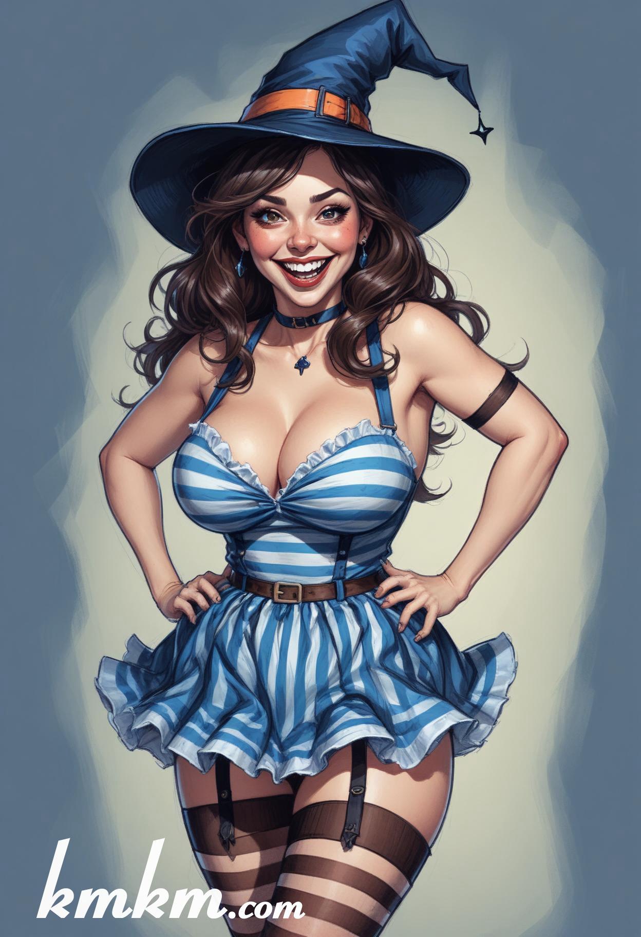 Enchantress cartoon character drawing 03