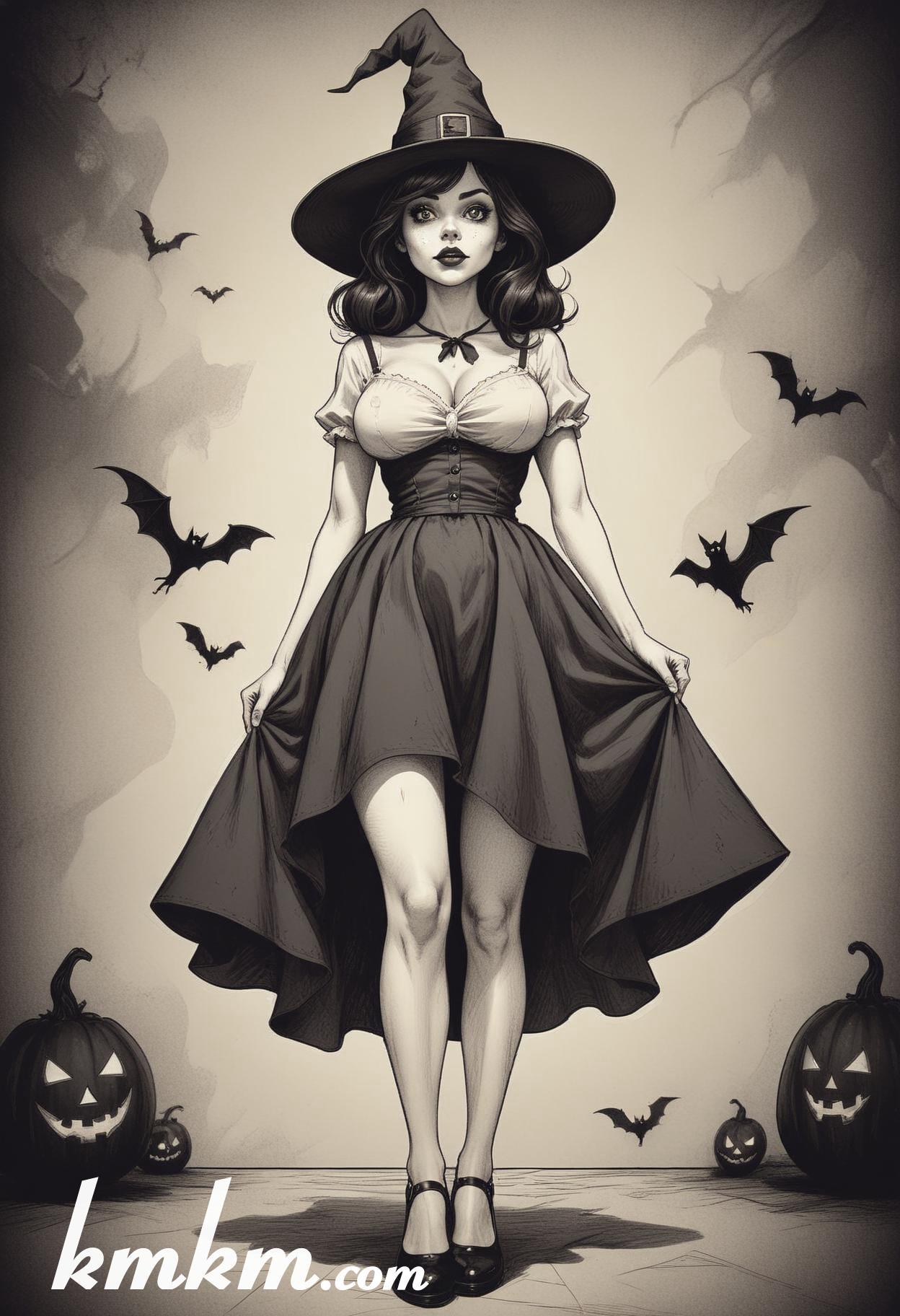 Hag costumes ideas halloween cartoon drawing 02