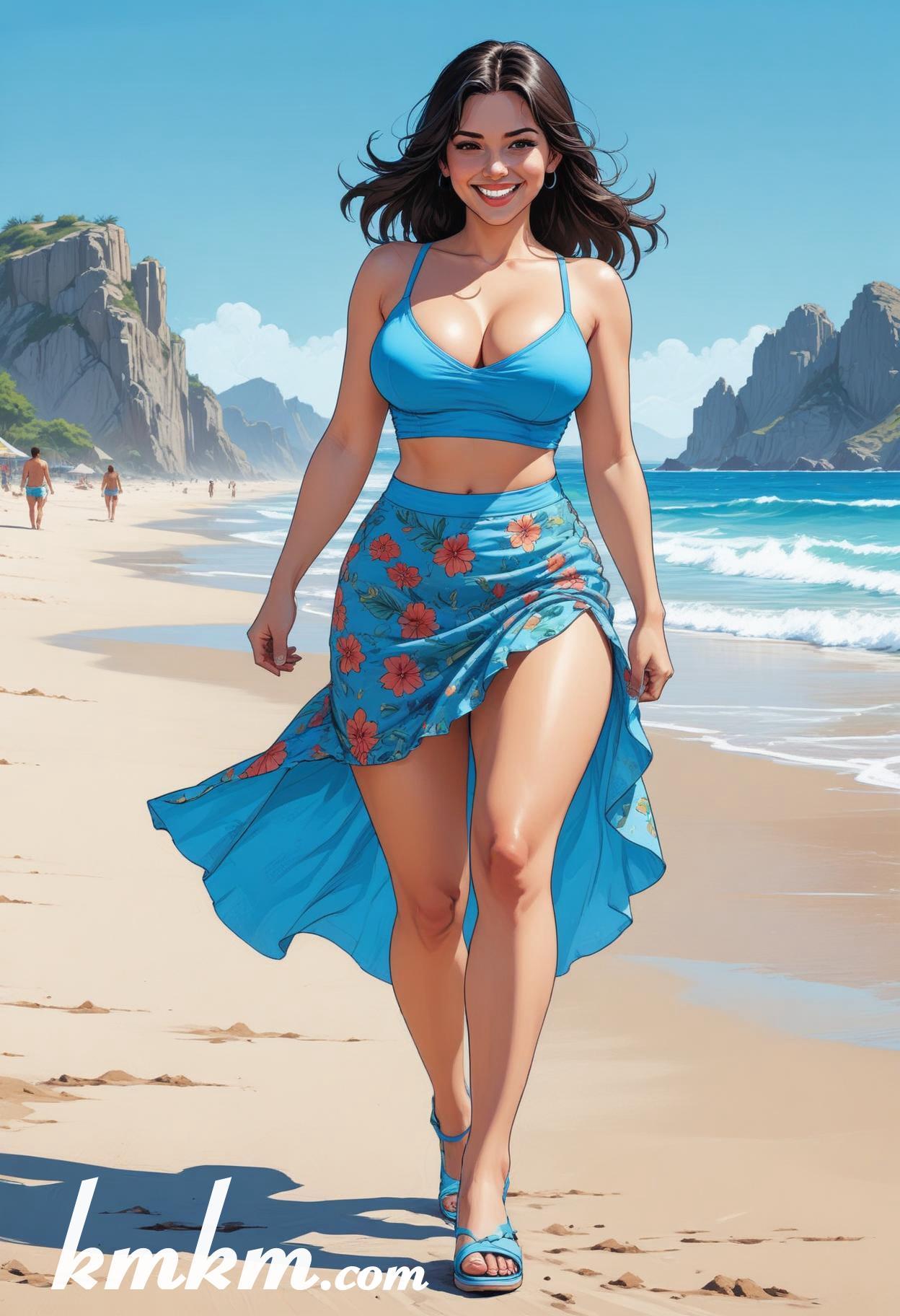 Mexican cute girl cartoon character drawing 10