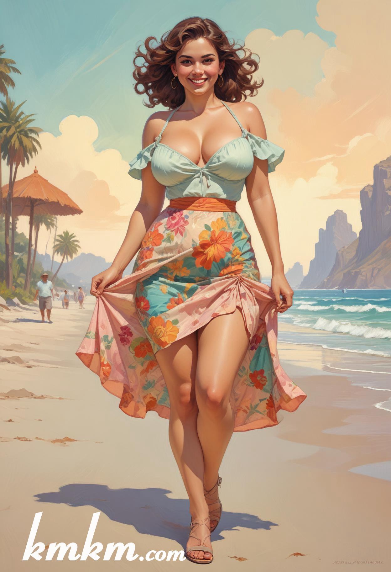 Mexican cute girl cartoon character drawing 15