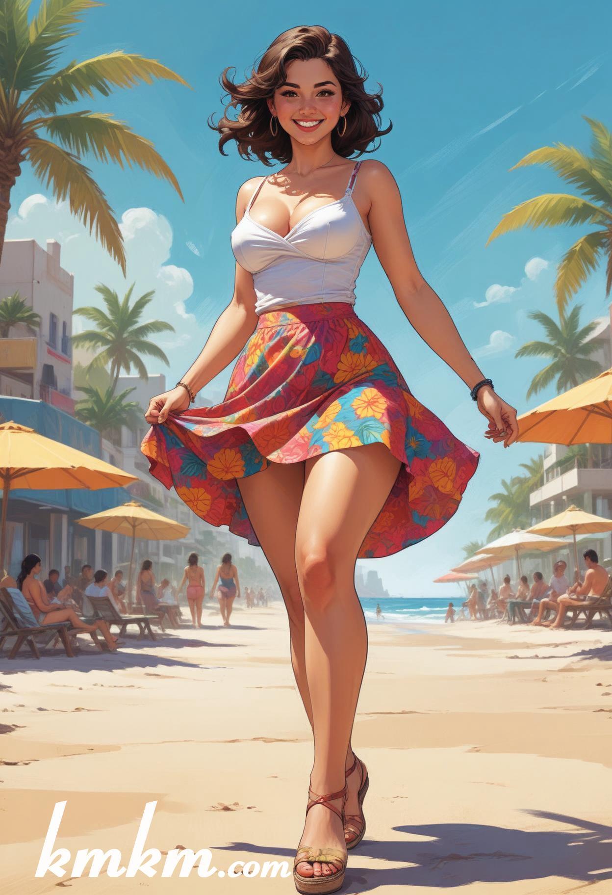 Mexican girl cartoon caricature sketch drawing 05