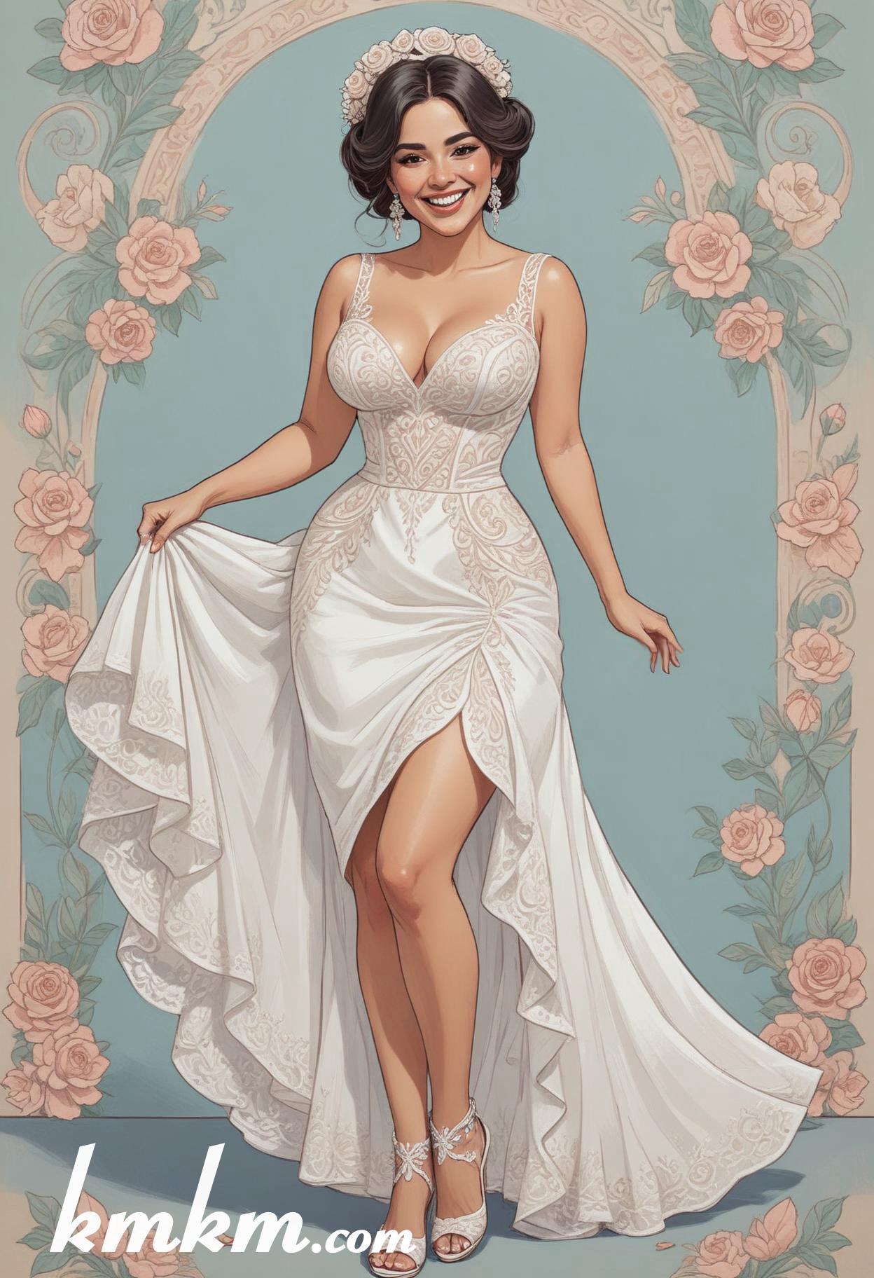 Mexican wedding bride cartoon drawing 14