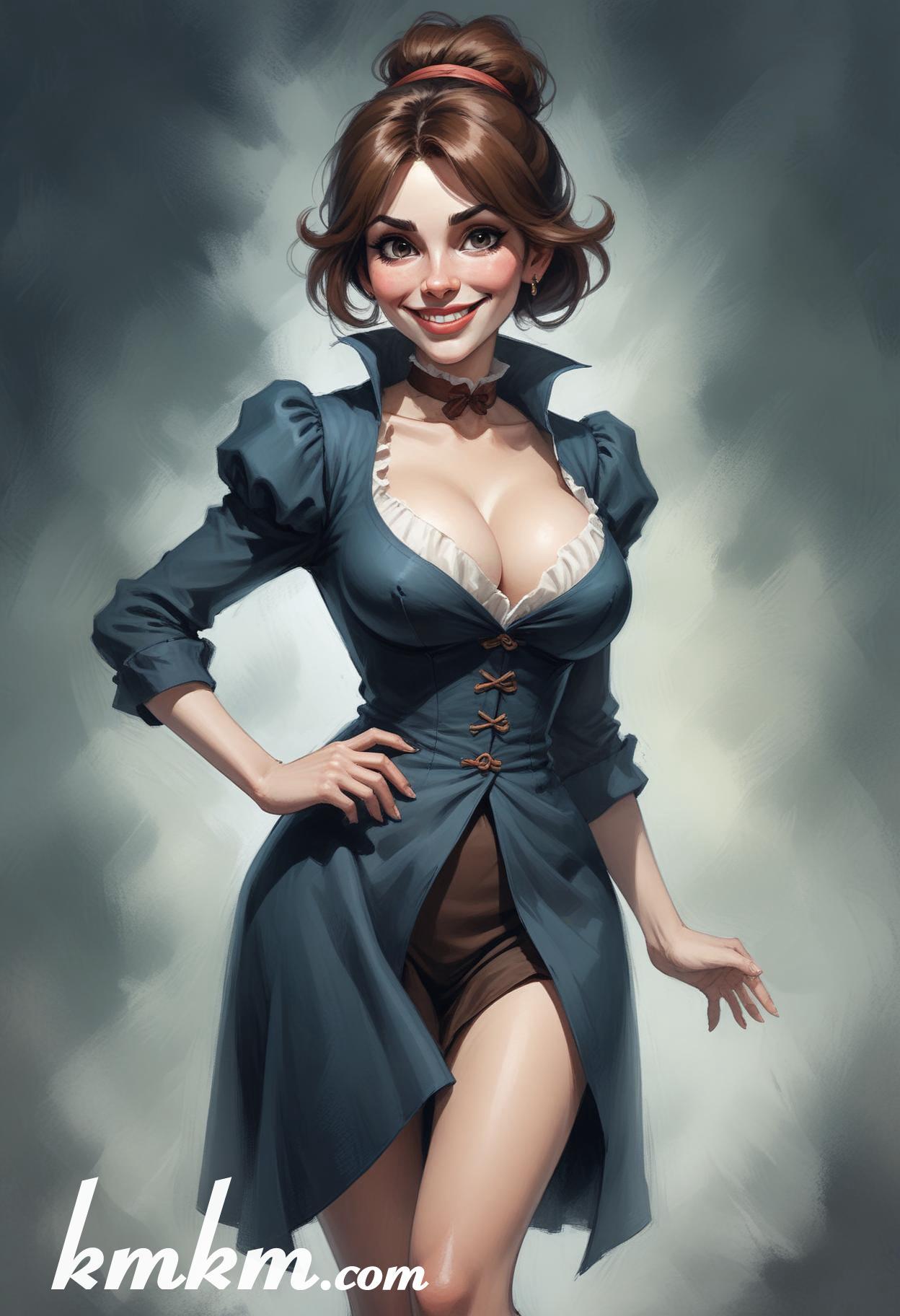 Pfp witch cartoon caricature drawing 04