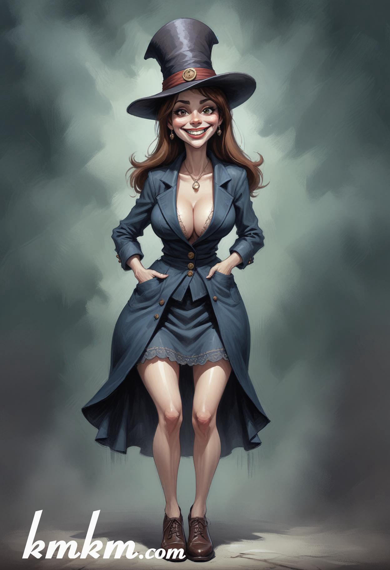 Pfp witch cartoon caricature drawing 07