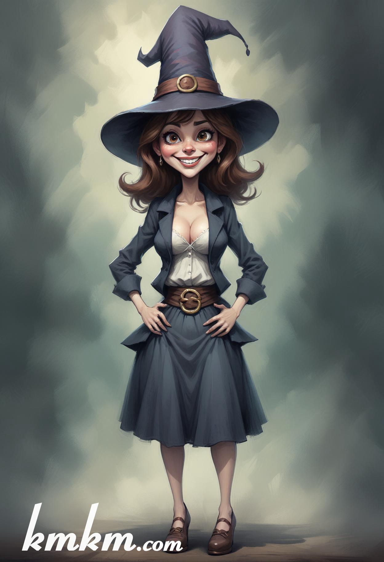 Pfp witch cartoon caricature drawing 08