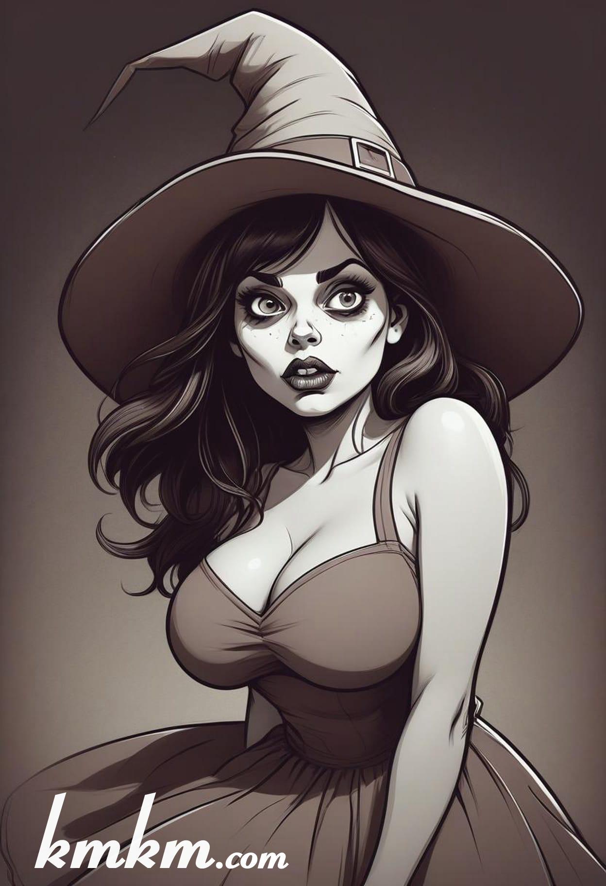 Women clown halloween cartoon drawing 14