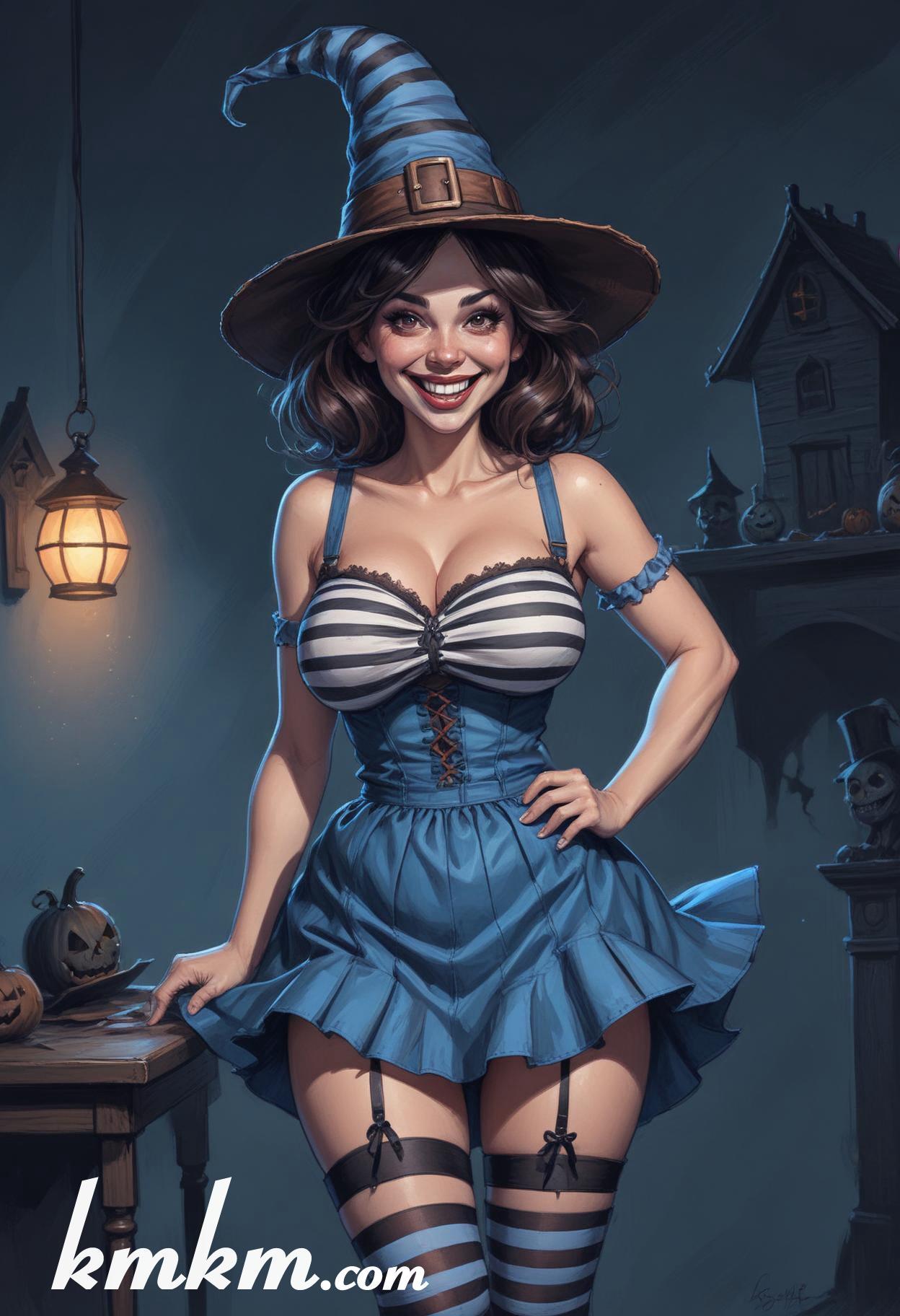 Women clown halloween cartoon drawing 18