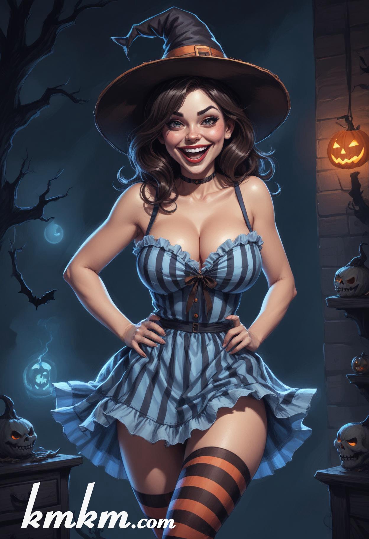 Women clown halloween cartoon drawing 19