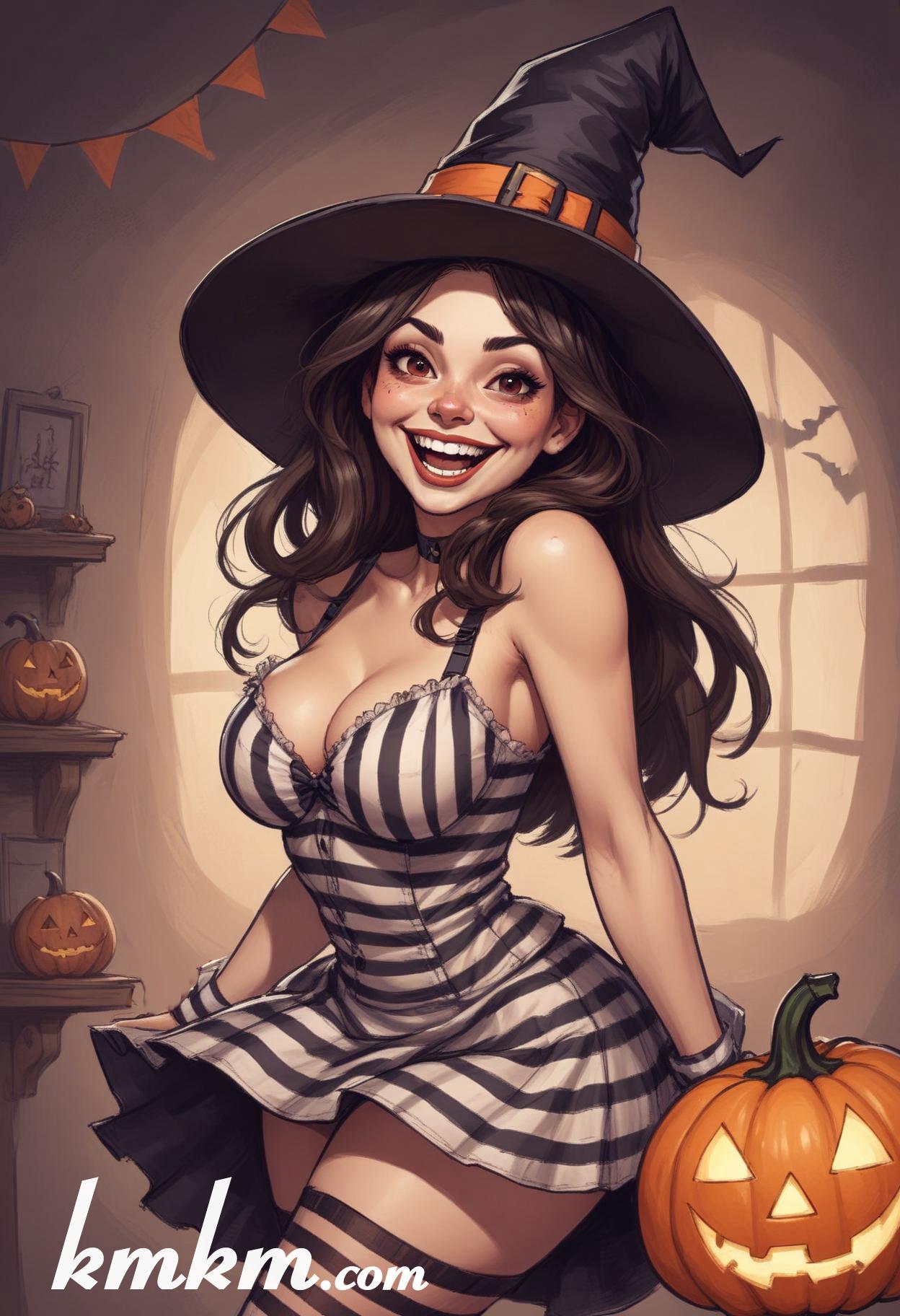 Women clown halloween cartoon drawing 20