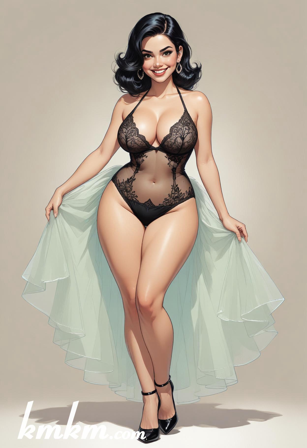 Dancing girl snowy tulle skirt figure drawing 04