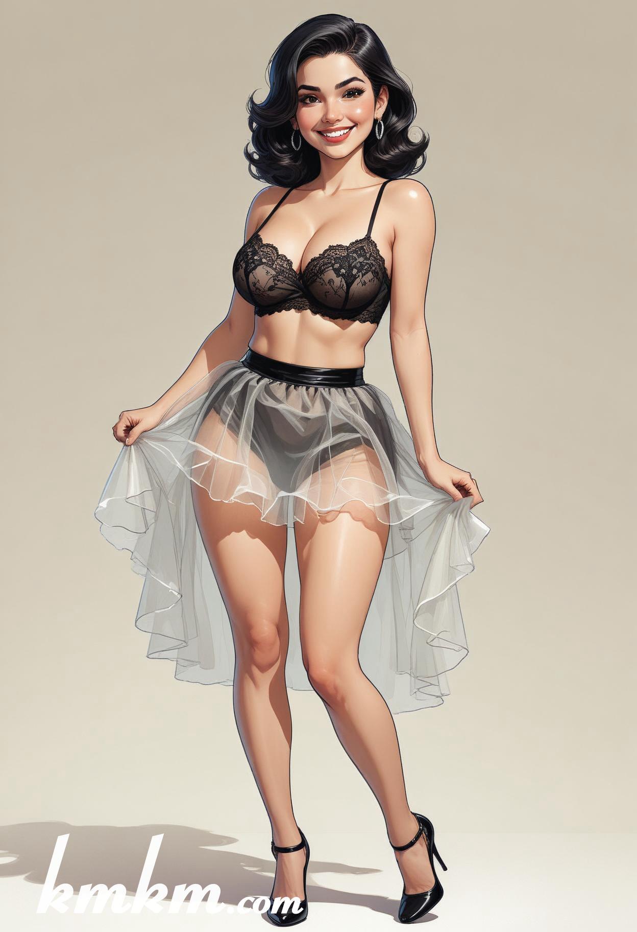 Dancing girl snowy tulle skirt figure drawing 06