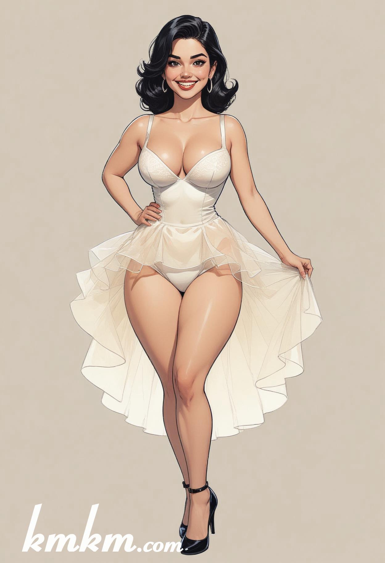 Dancing girl snowy tulle skirt figure drawing 12