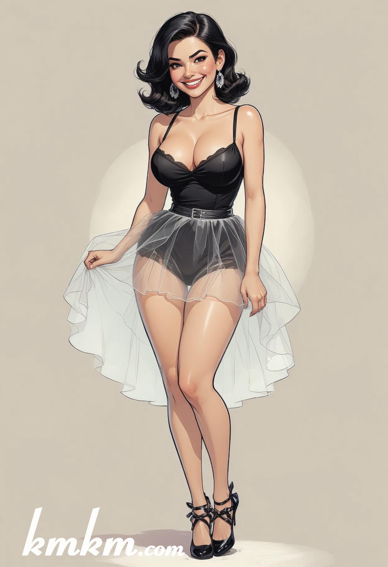 Dancing girl snowy tulle skirt figure drawing 18