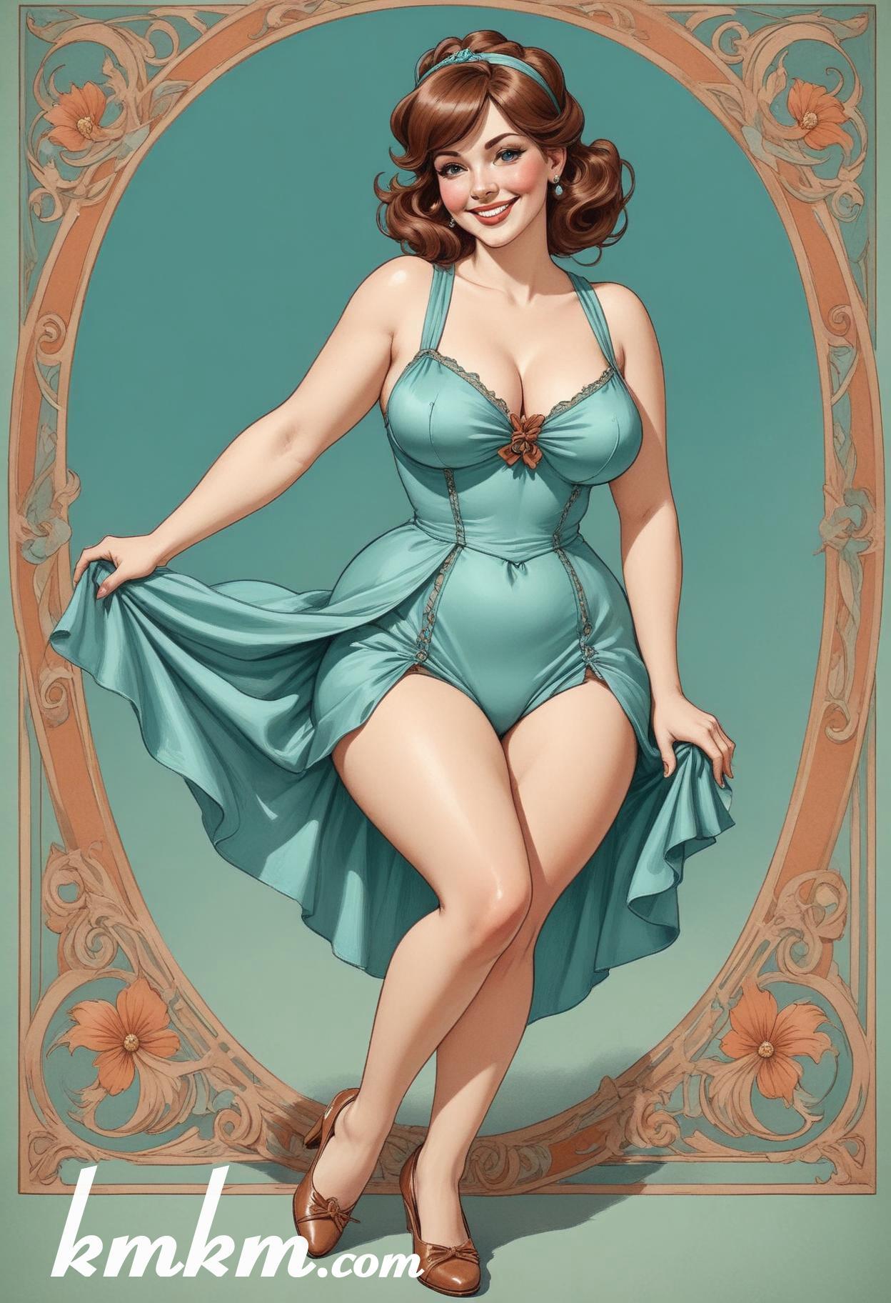 French woman traditional dress figure drawing 07