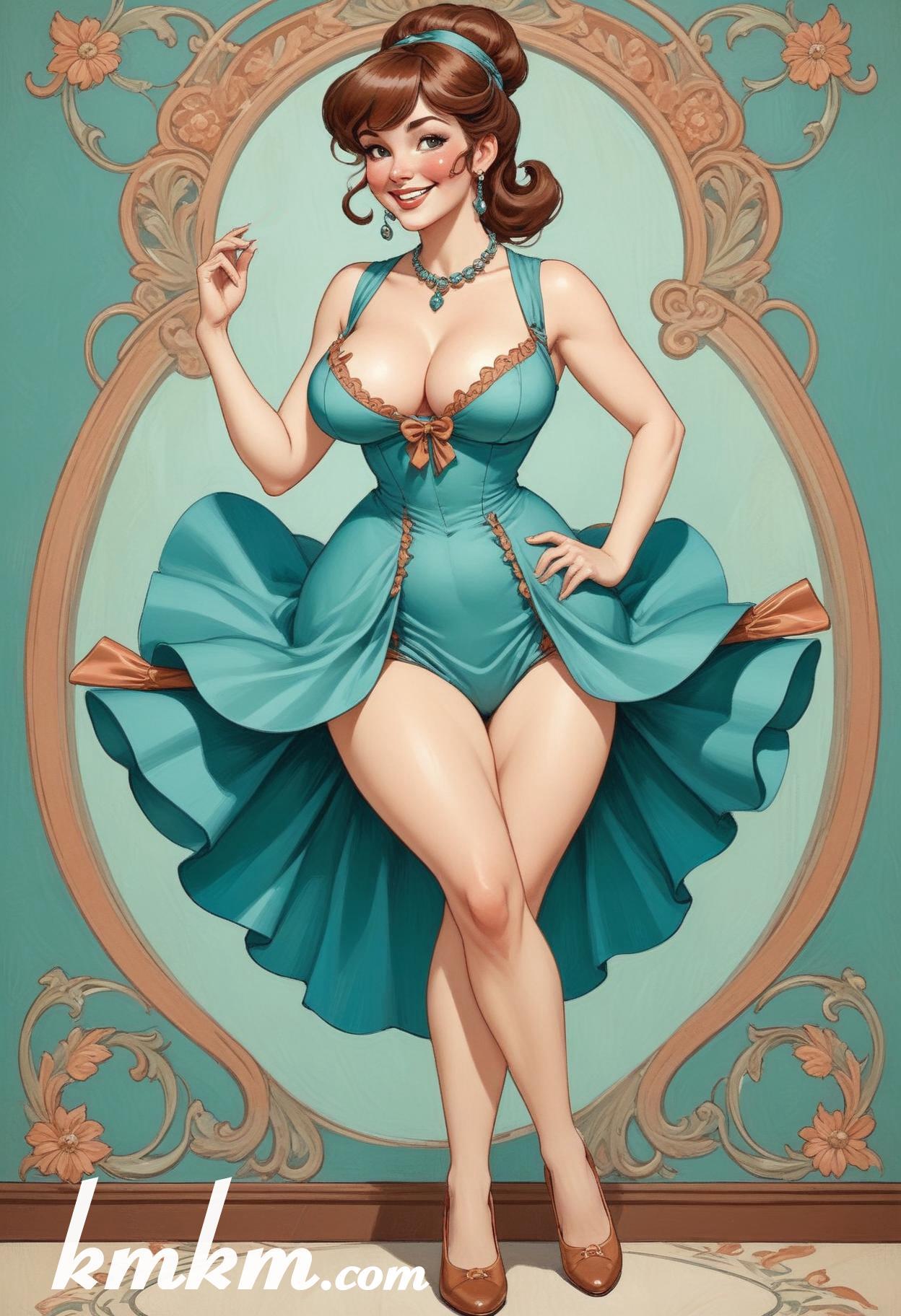 French woman traditional dress figure drawing 08