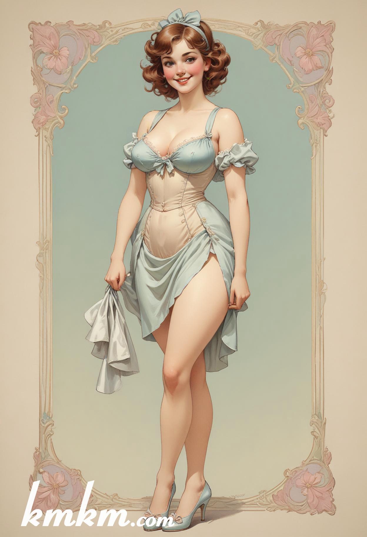 French woman traditional dress figure drawing 18