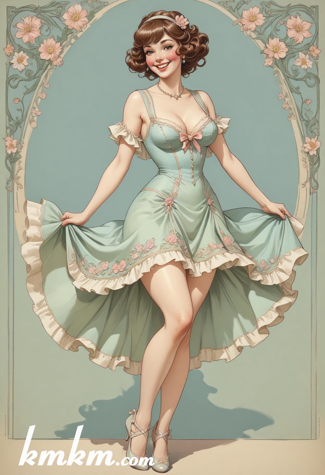 French woman traditional dress figure drawing 20