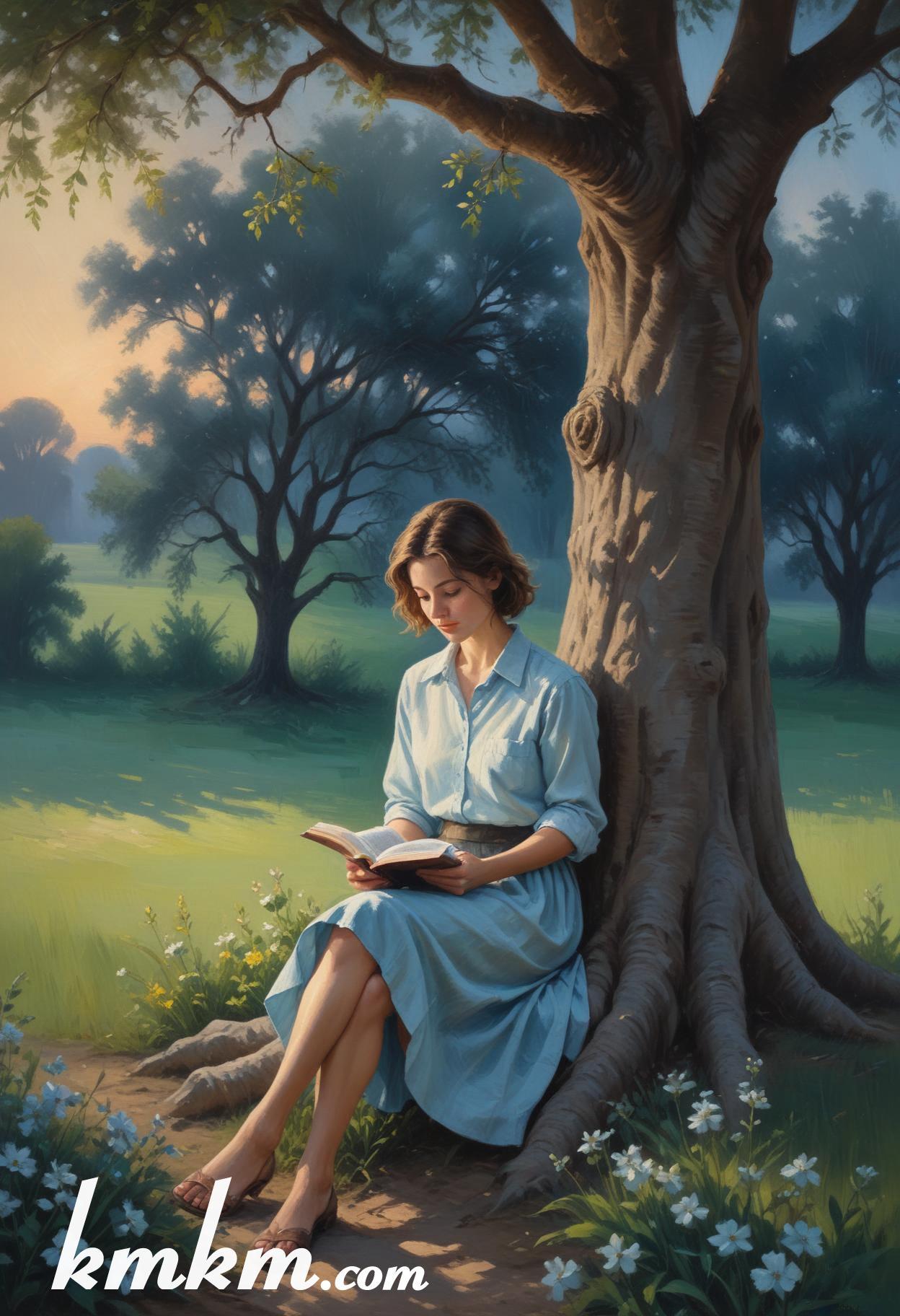 The holy bible reading girl figure portrait drawing 01